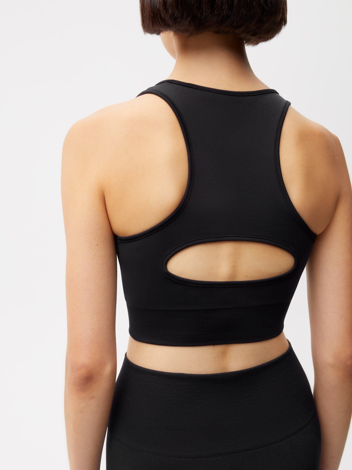 Black longline cheap sports bra