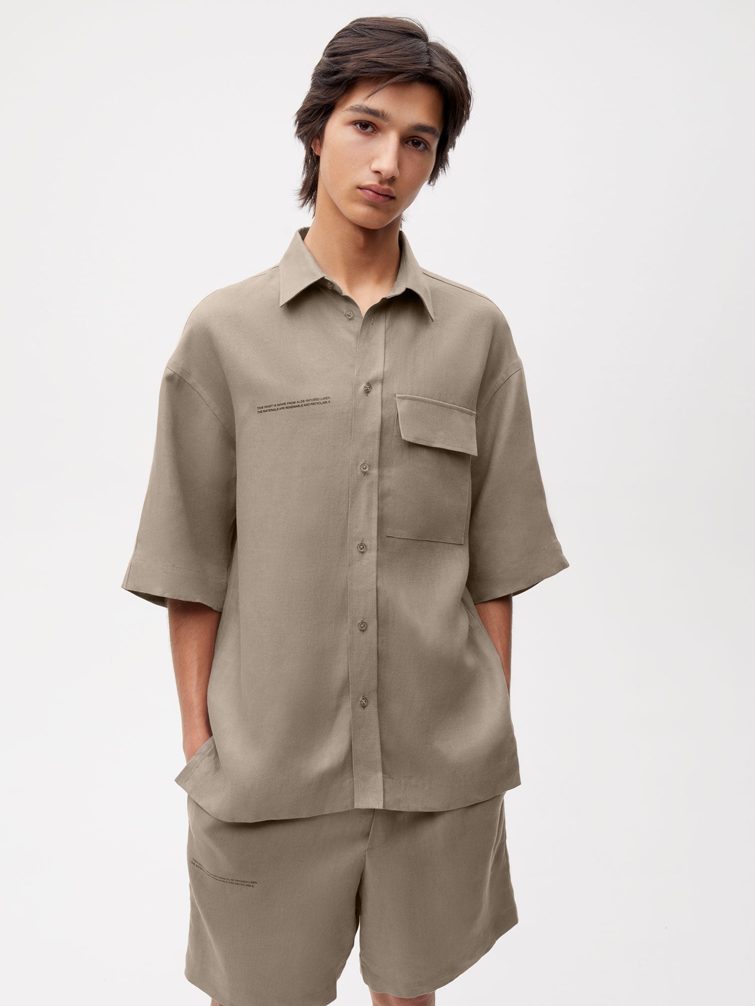 Aloe Linen Short Sleeve Shirt Male