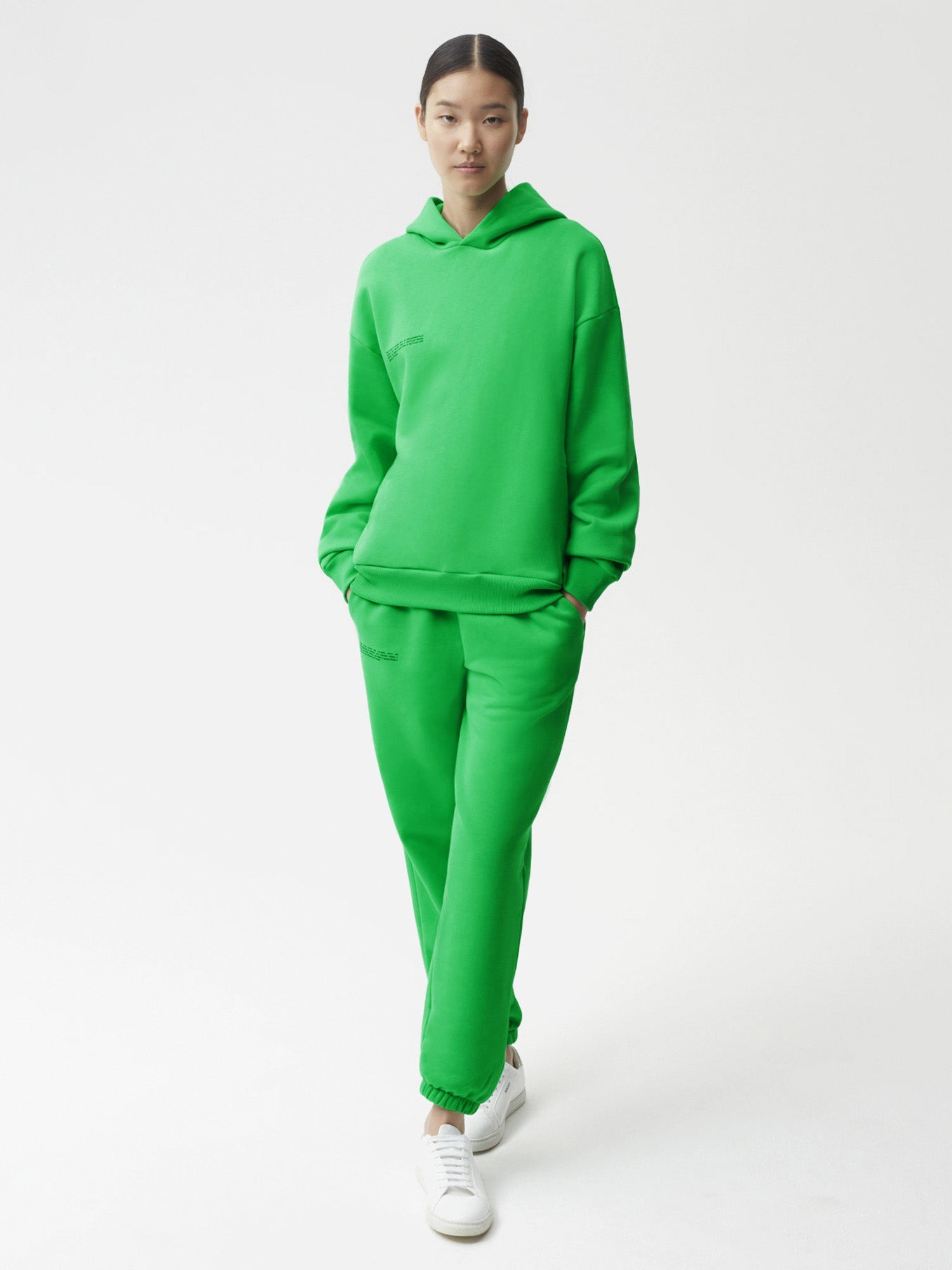Heavyweight-Recycled-Cotton-Hoodie-Jade-Green-Female-Model-1