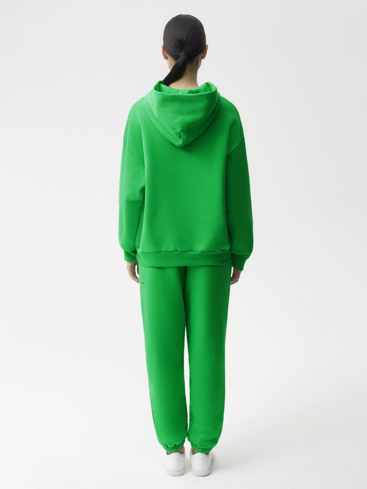 Heavyweight-Recycled-Cotton-Hoodie-Jade-Green-Female-Model-2
