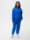 Heavyweight Recycled Cotton Sweatshirt Cobalt Blue Model Female