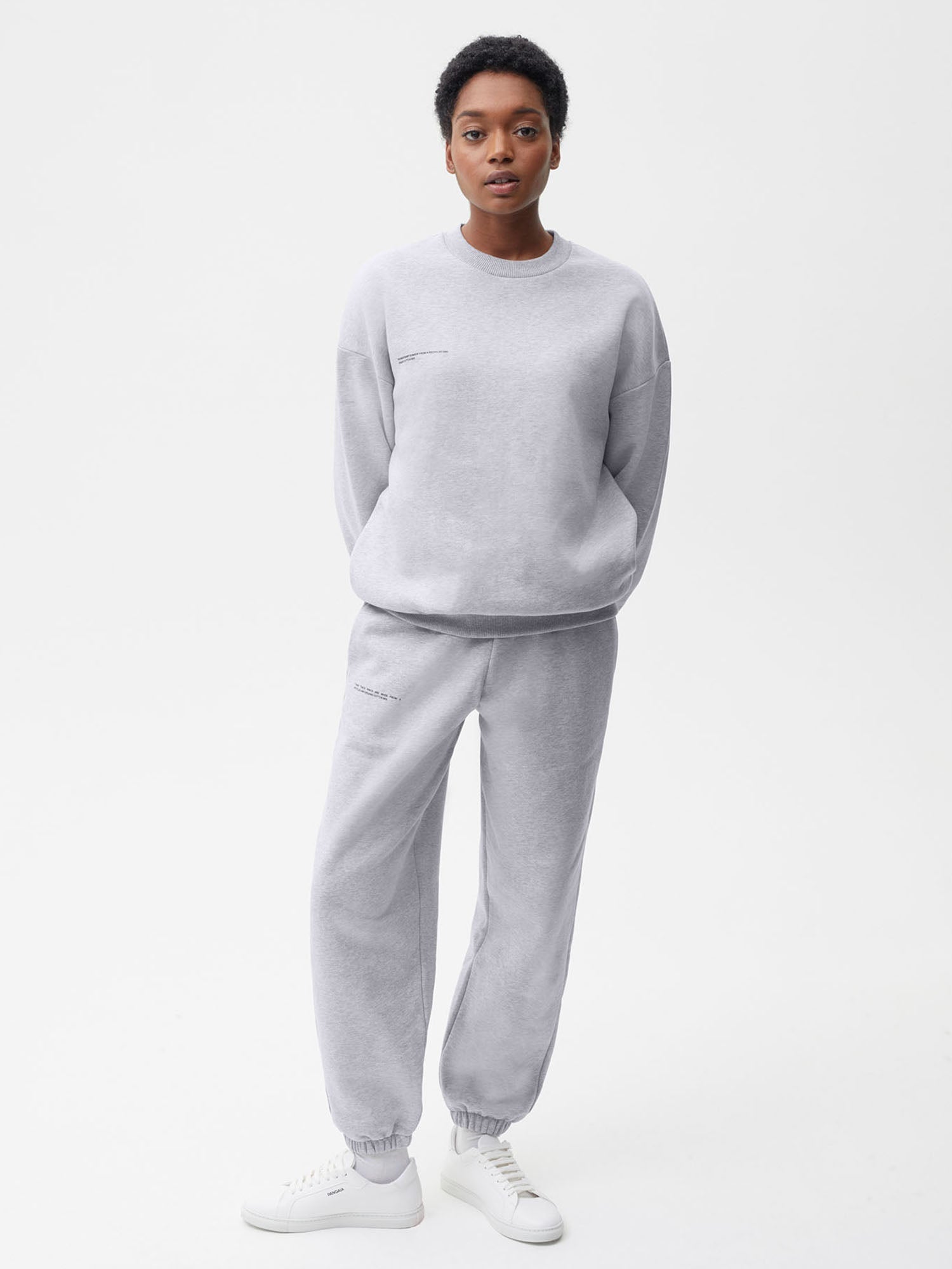 Heavyweight Recycled Cotton Sweatshirt Grey Marl Female-1
