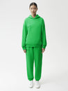 Heavyweight Recycled Cotton Trackpants Jade Green Female Model