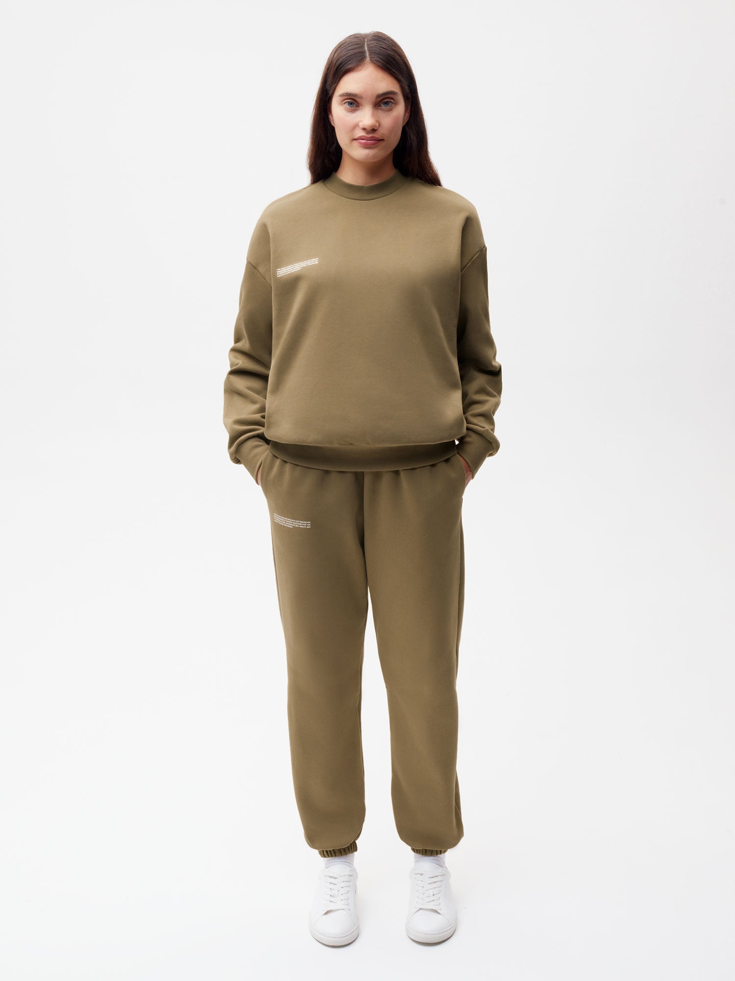 In Conversion Cotton Track Pants—carbon brown