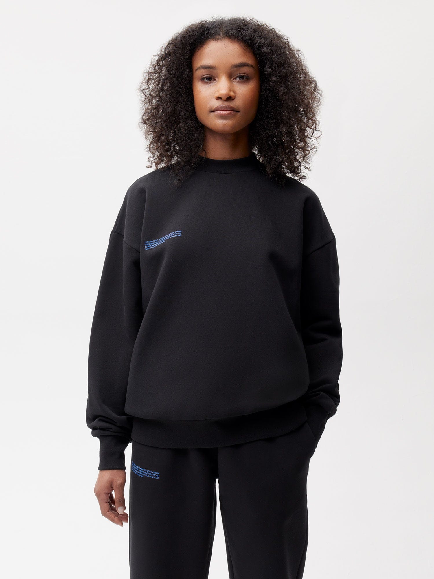 In Conversion Cotton Sweatshirt Black Pangaia