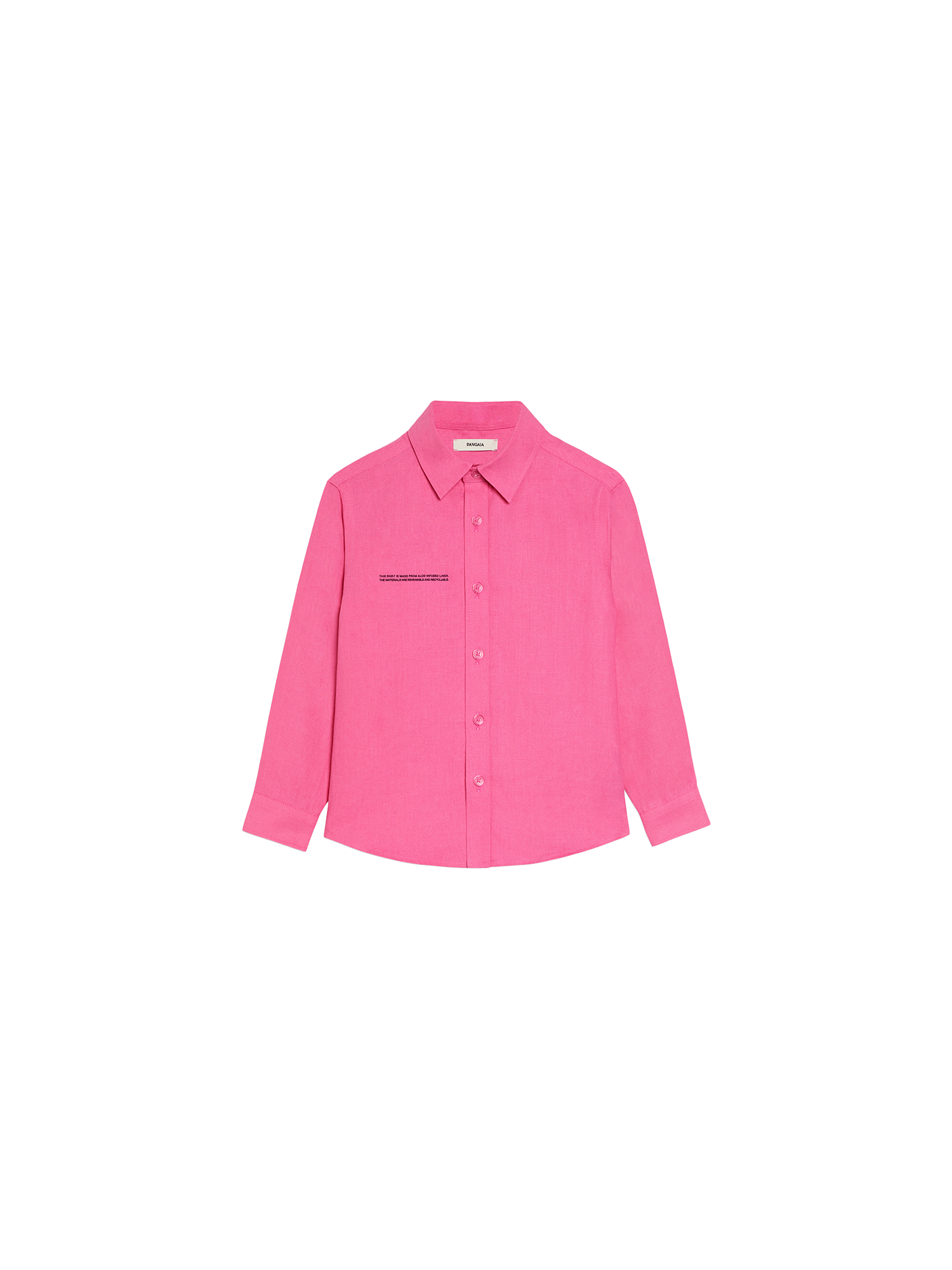Kids Aloe Linen Long Sleeve Shirt—flamingo pink-packshot-3