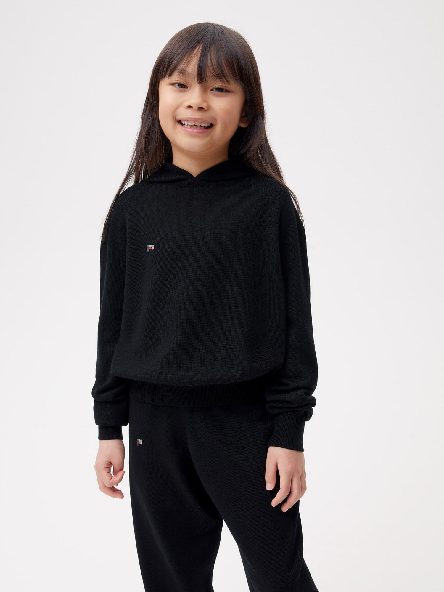 Kids Merino Hoodie Black