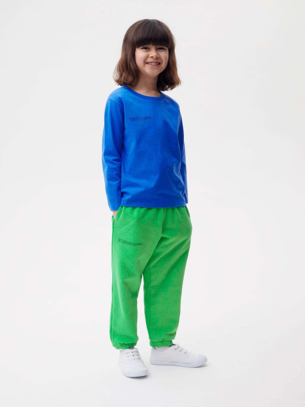Kids Organic Cotton Long Sleeve T Shirt Cobalt Blue