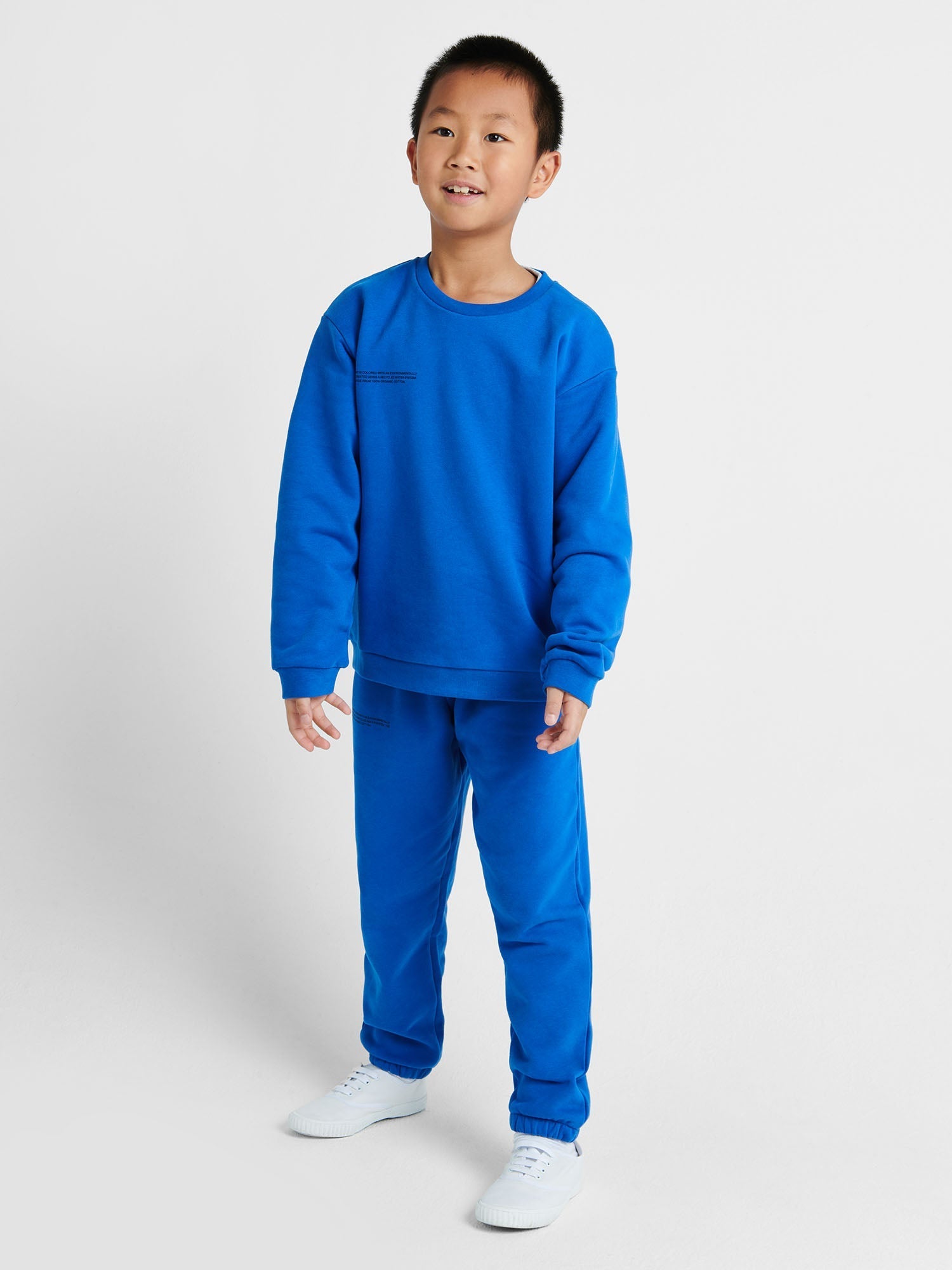 Kids Organic Cotton Sweatshirt Cobalt Blue Model
