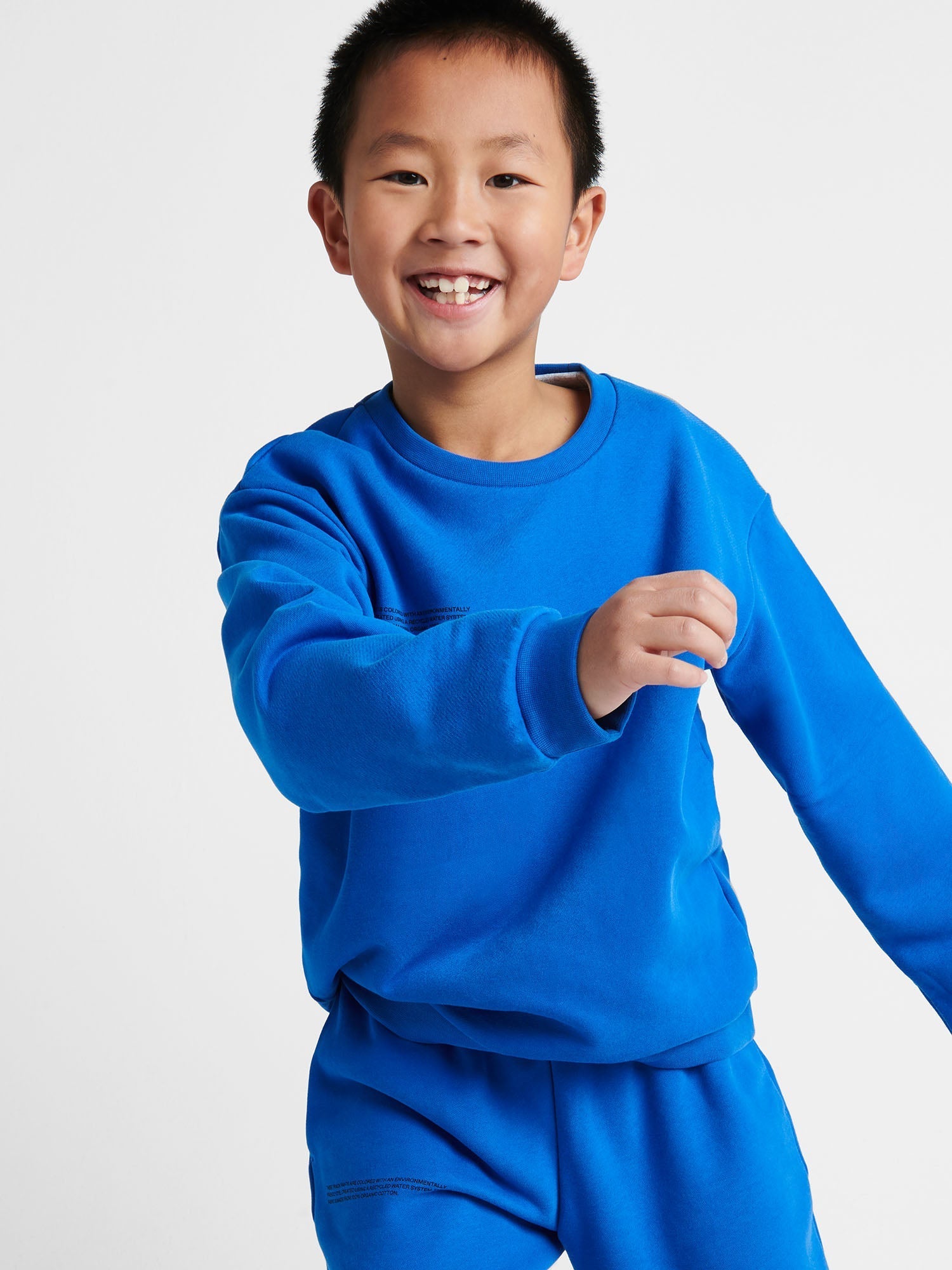 Kids Organic Cotton Sweatshirt Cobalt Blue Model