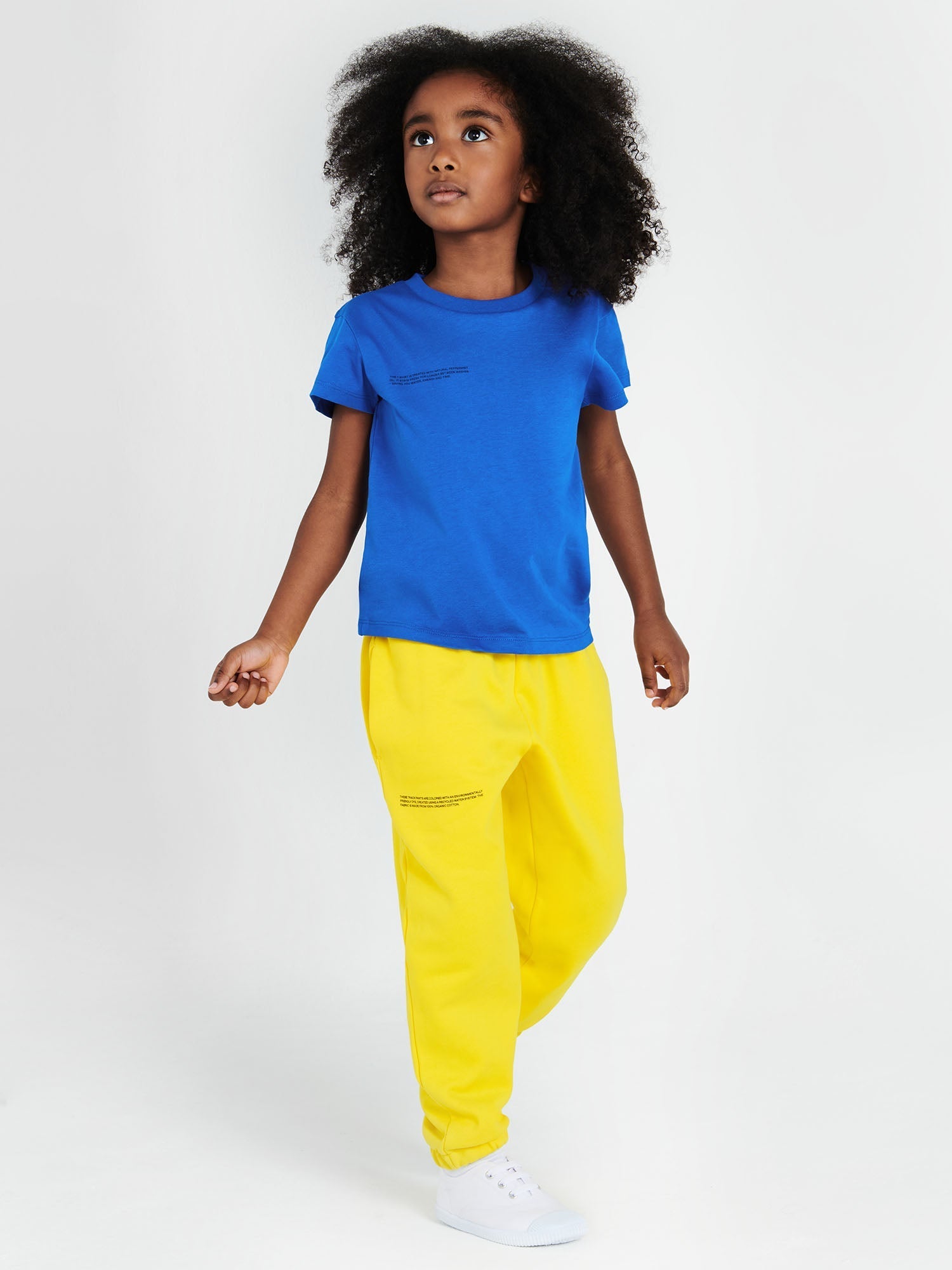 Kids Organic Cotton T Shirt Cobalt Blue Model