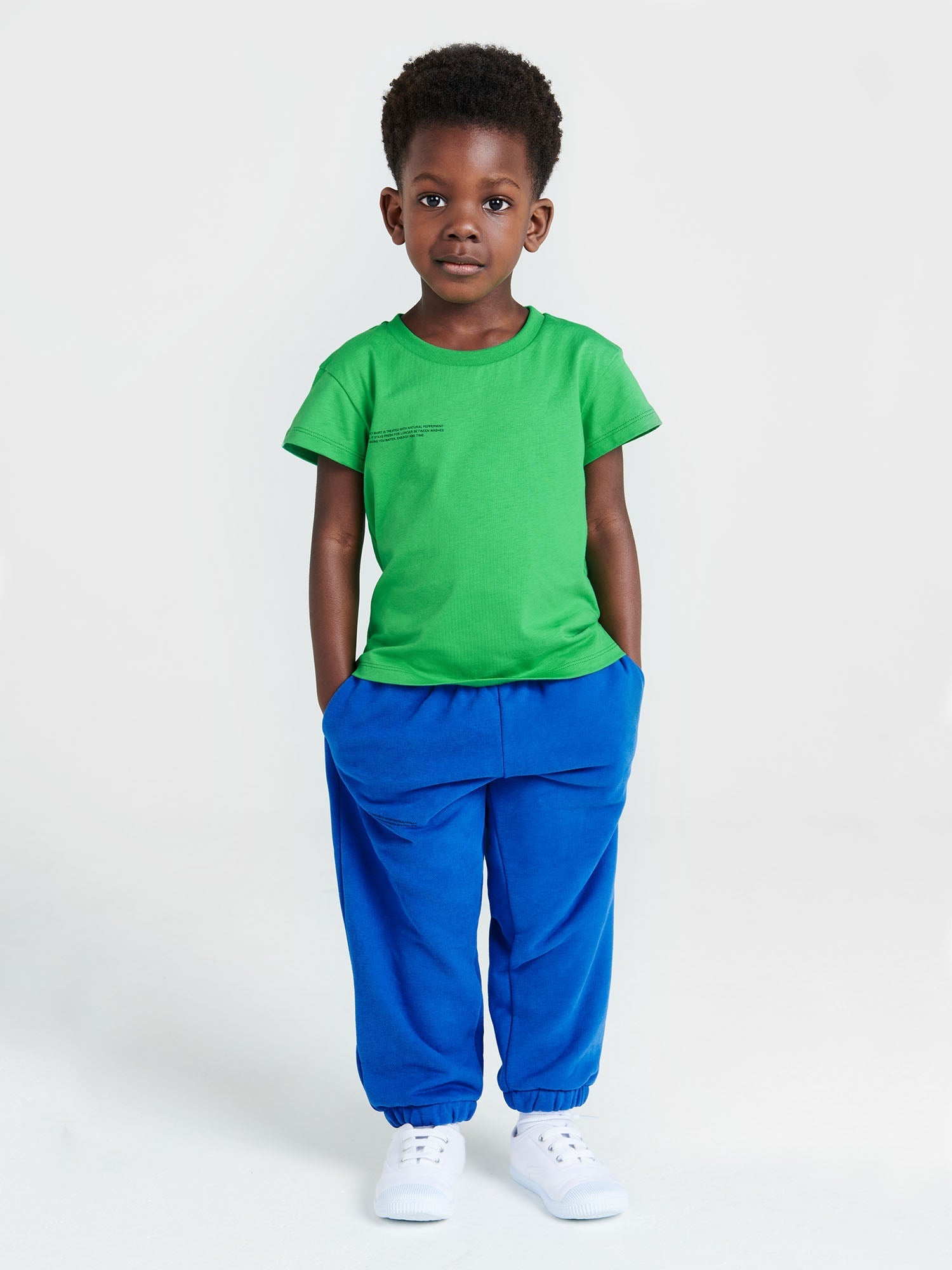 Kids Organic Cotton T Shirt Jade Green Model