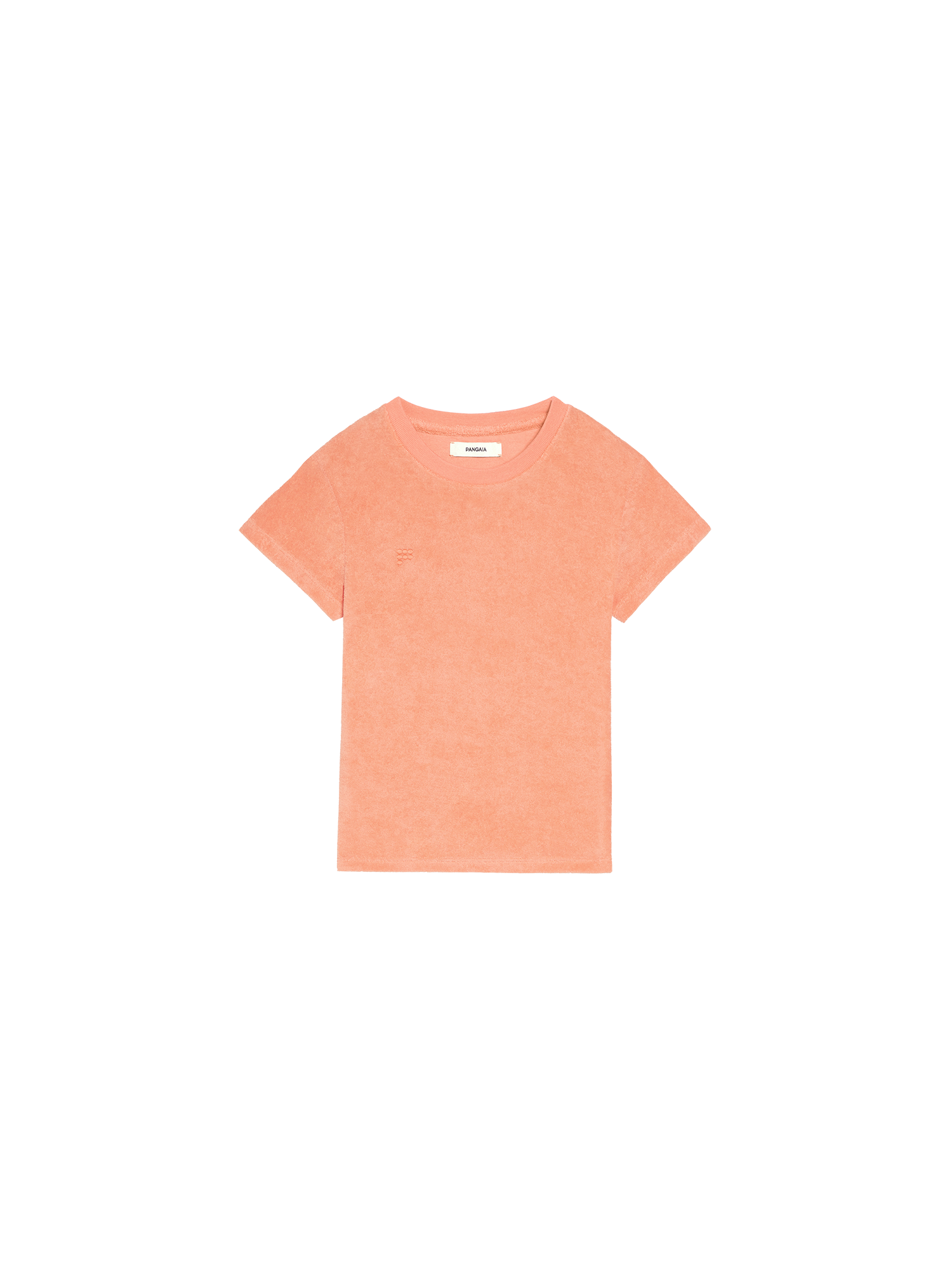 Kids Towelling T-shirt—peach perfect-packshot-3