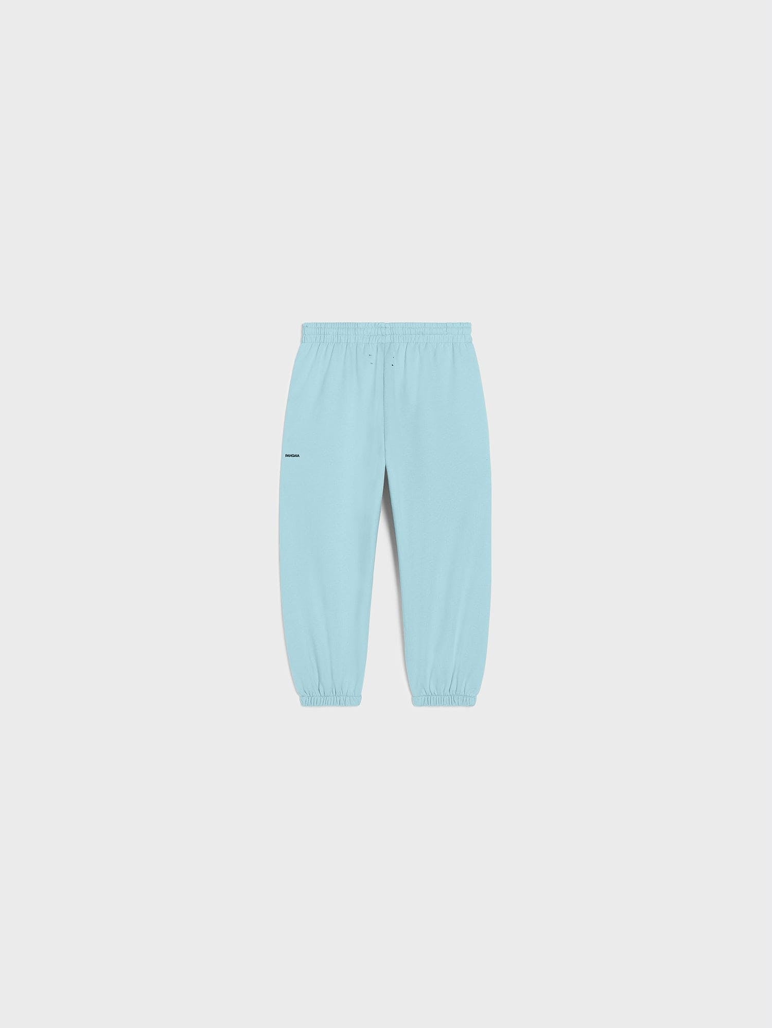 Archive Kids' 365 celestial blue organic cotton midweight track pants packshot, loose fit, drawstring waist, cuffed ankles