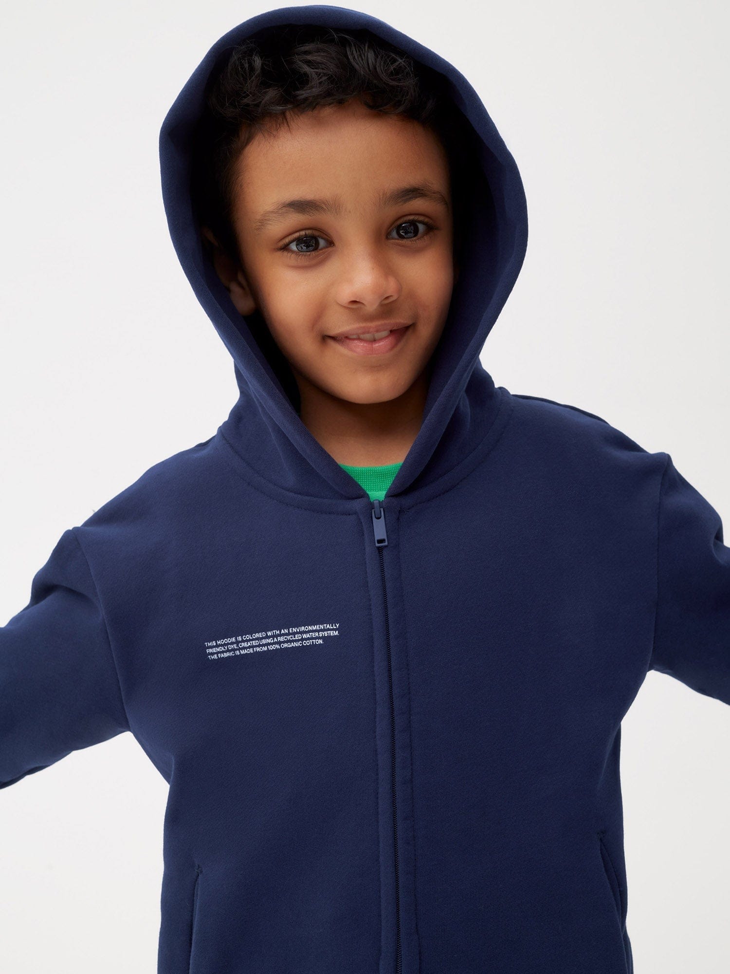 Kids' 365 Midweight Zipped Hoodie - Navy Blue - Pangaia