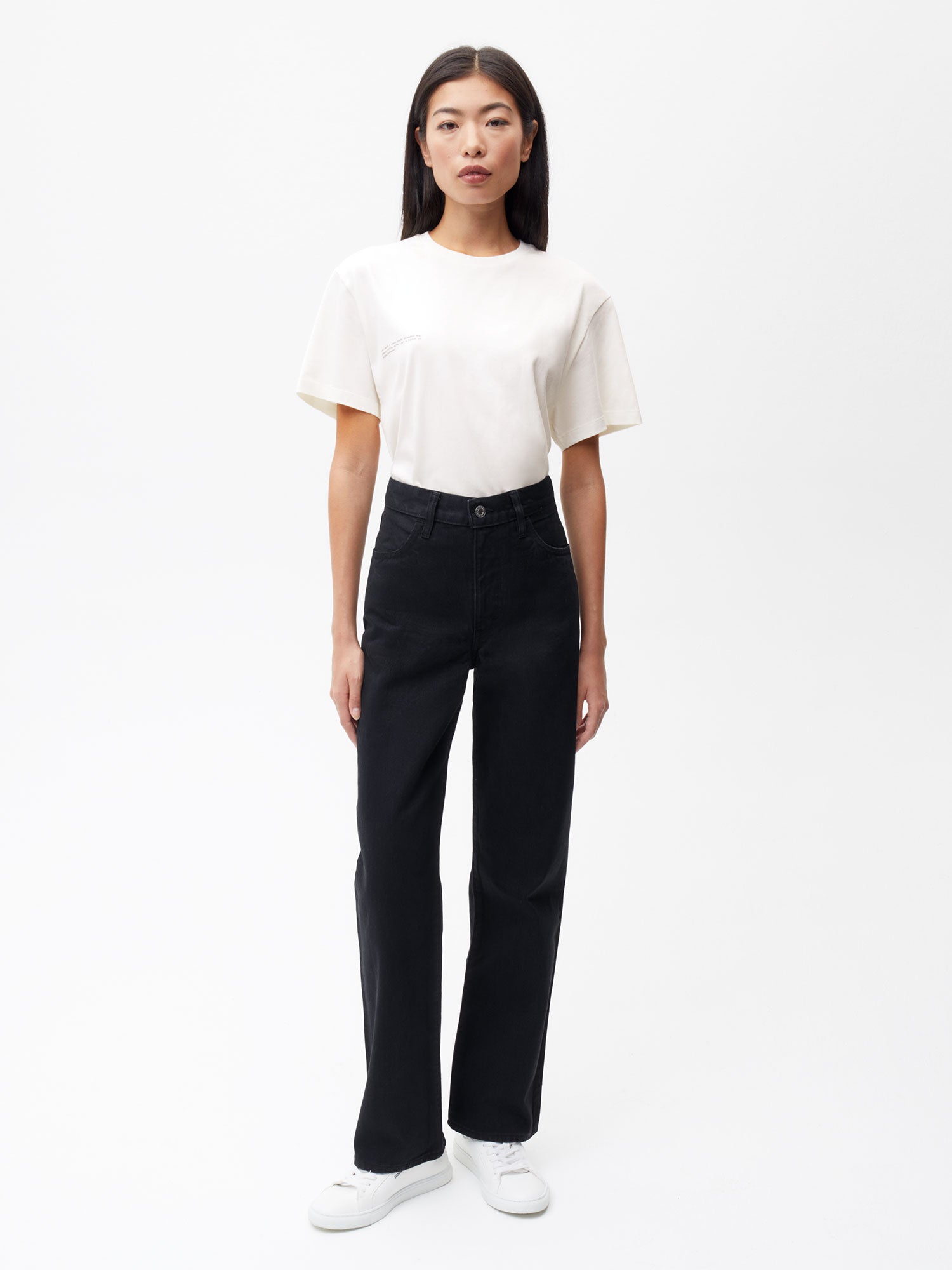 Women's Black Nettle Denim High-rise Jeans | Pangaia