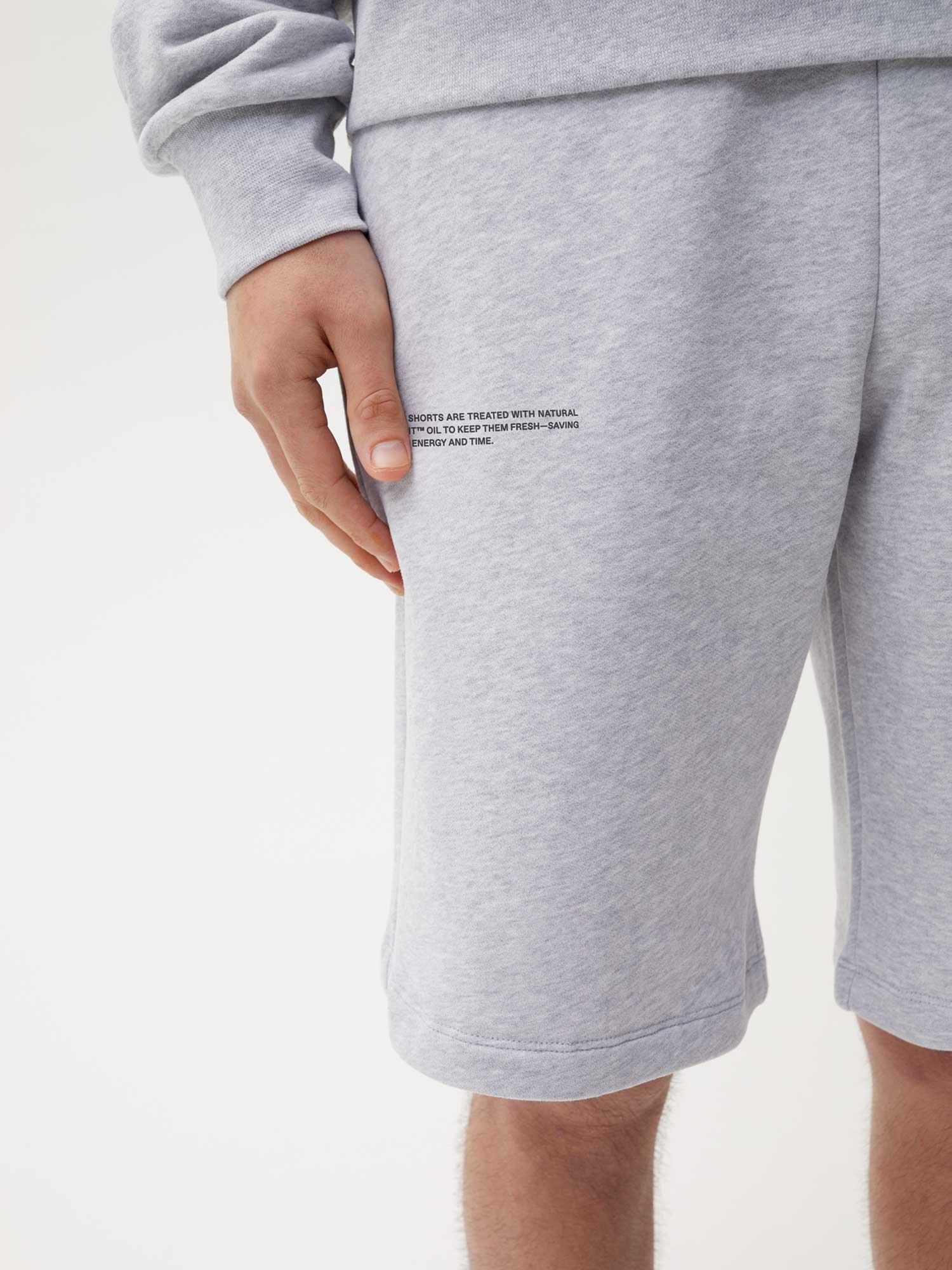 Organic Cotton Long Shorts Grey Marl Male
