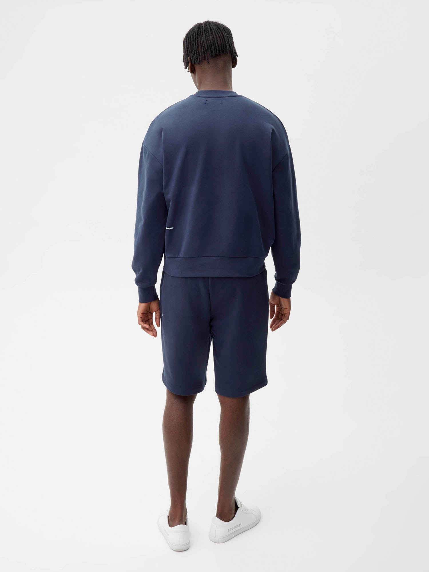 Organic Cotton Long Shorts Navy Blue Male