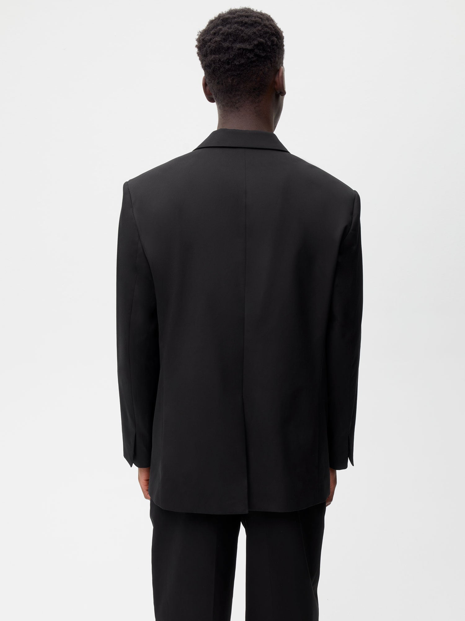 Men's Organic Cotton Oversized Tailored Blazer - Black - Pangaia