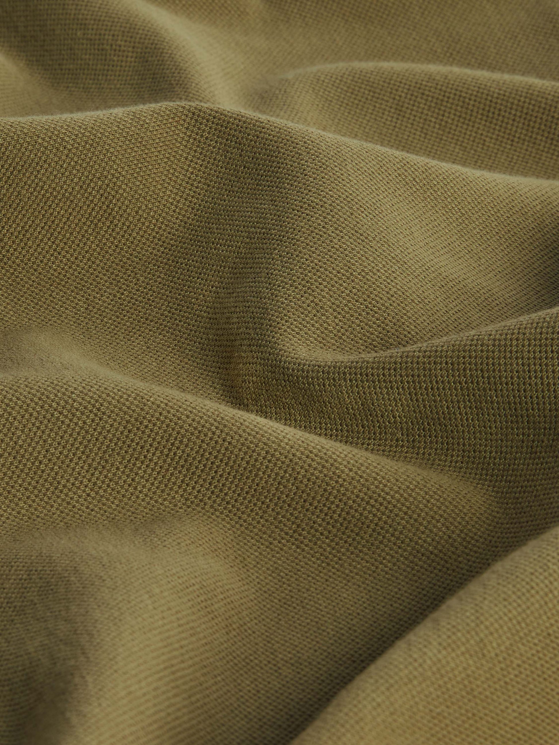 Organic Cotton Pique Polo Olive Fabric