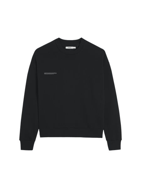 Womens Black 365 Midweight Sweatshirt | Luxury Sweatshirts | PANGAIA