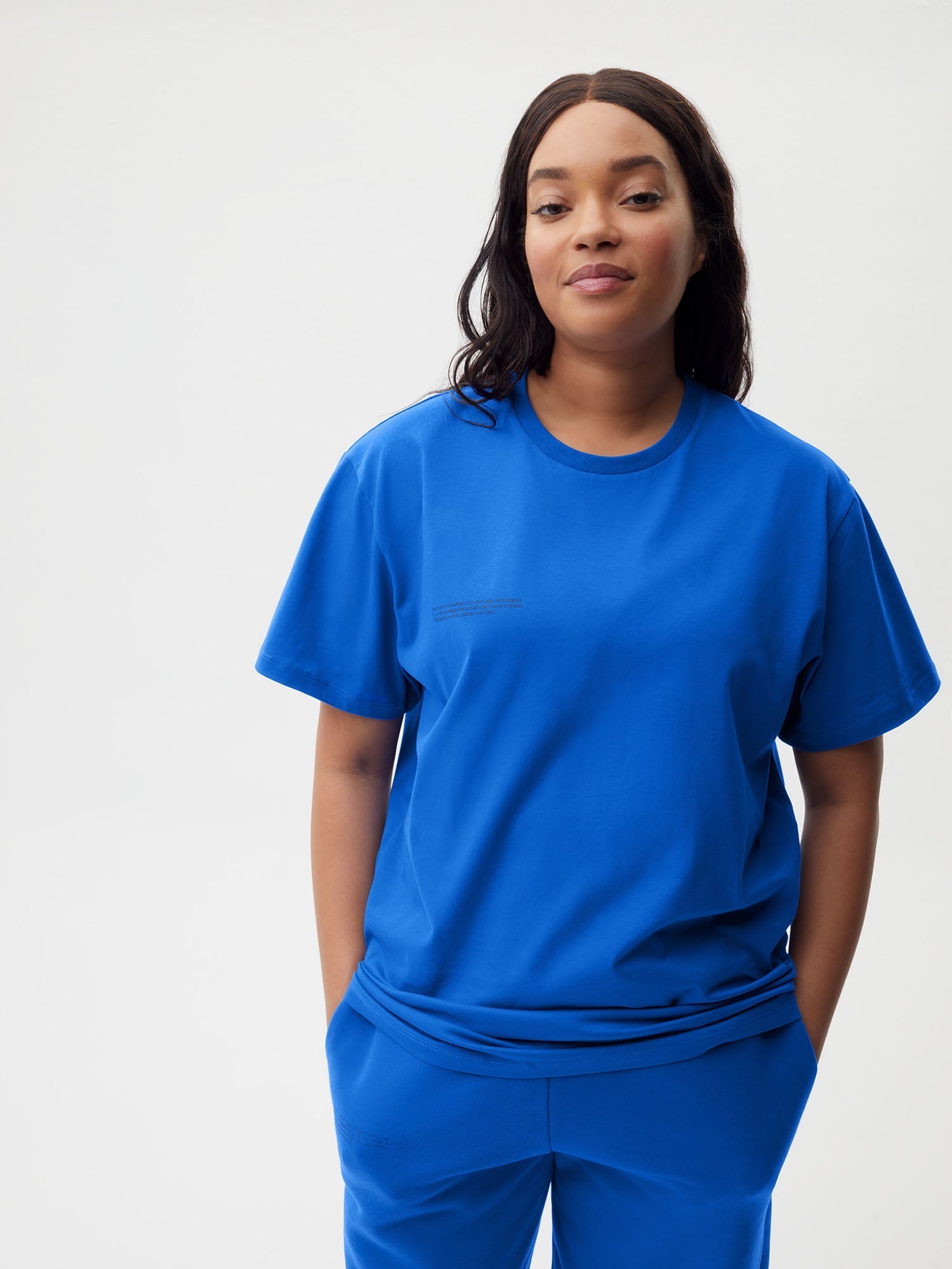 365 Midweight T shirt Cobalt Blue Pangaia