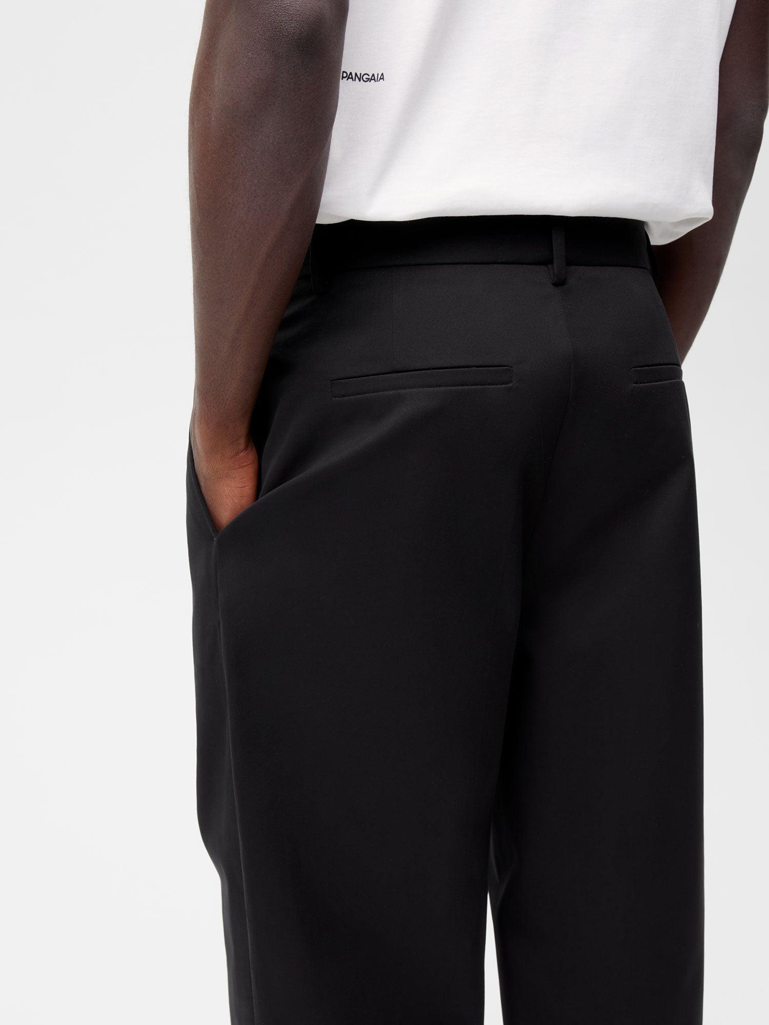 Men's Organic Cotton Tailored Trousers - Black - Pangaia