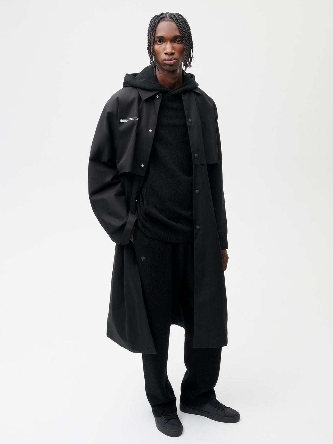 Black Cotton Trench Coat | Designer Coats | Pangaia