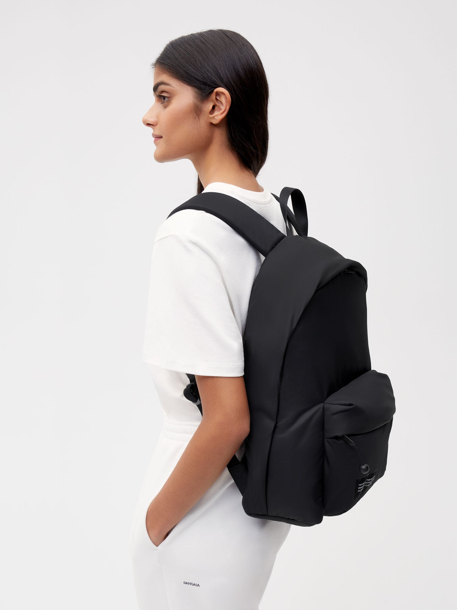 Nylon Padded Backpack - Black - Pangaia