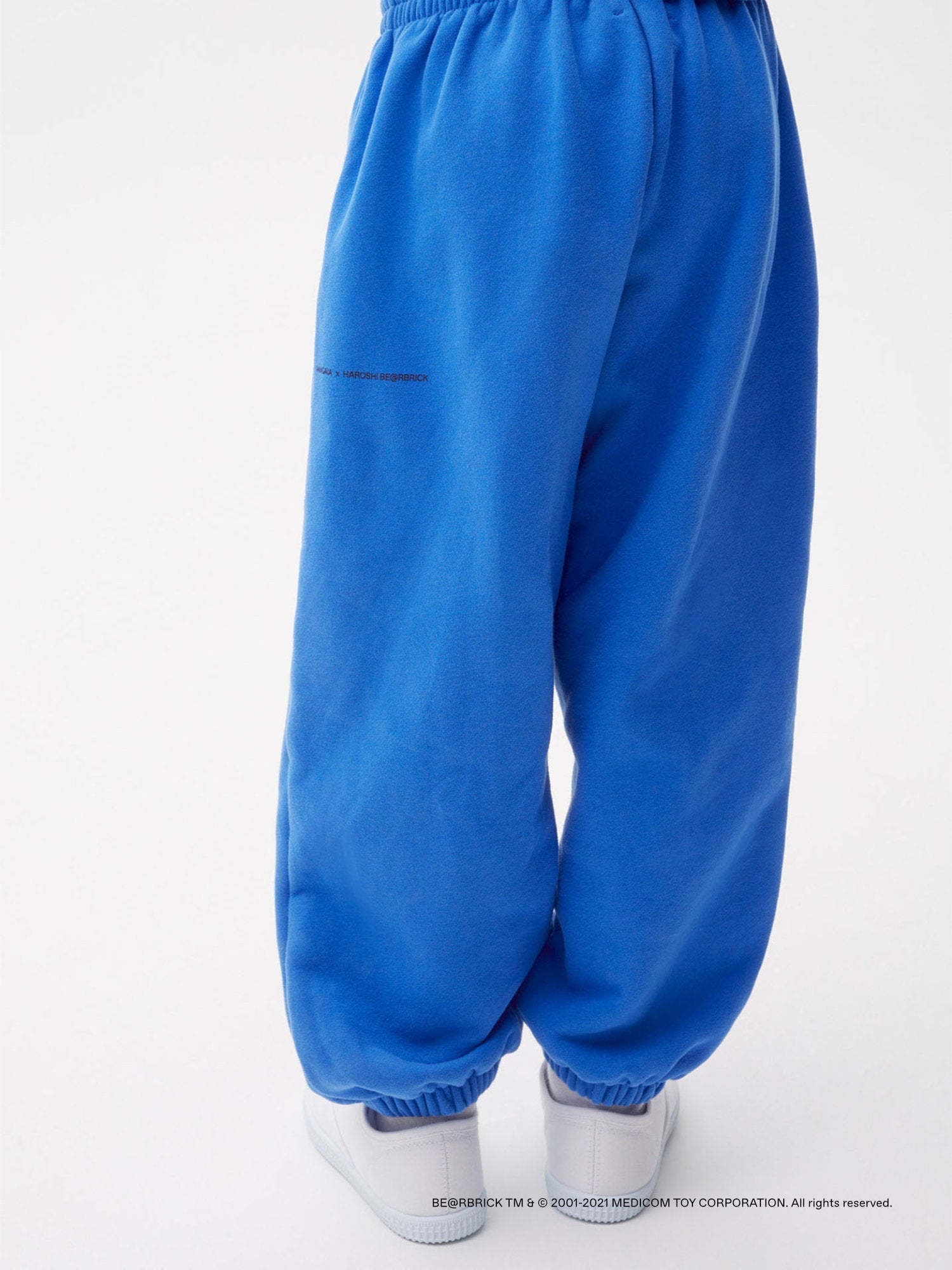 Pangaia Haroshi Bearbrick Heavyweight Organic Cotton Track Pants Cobalt Blue Kids