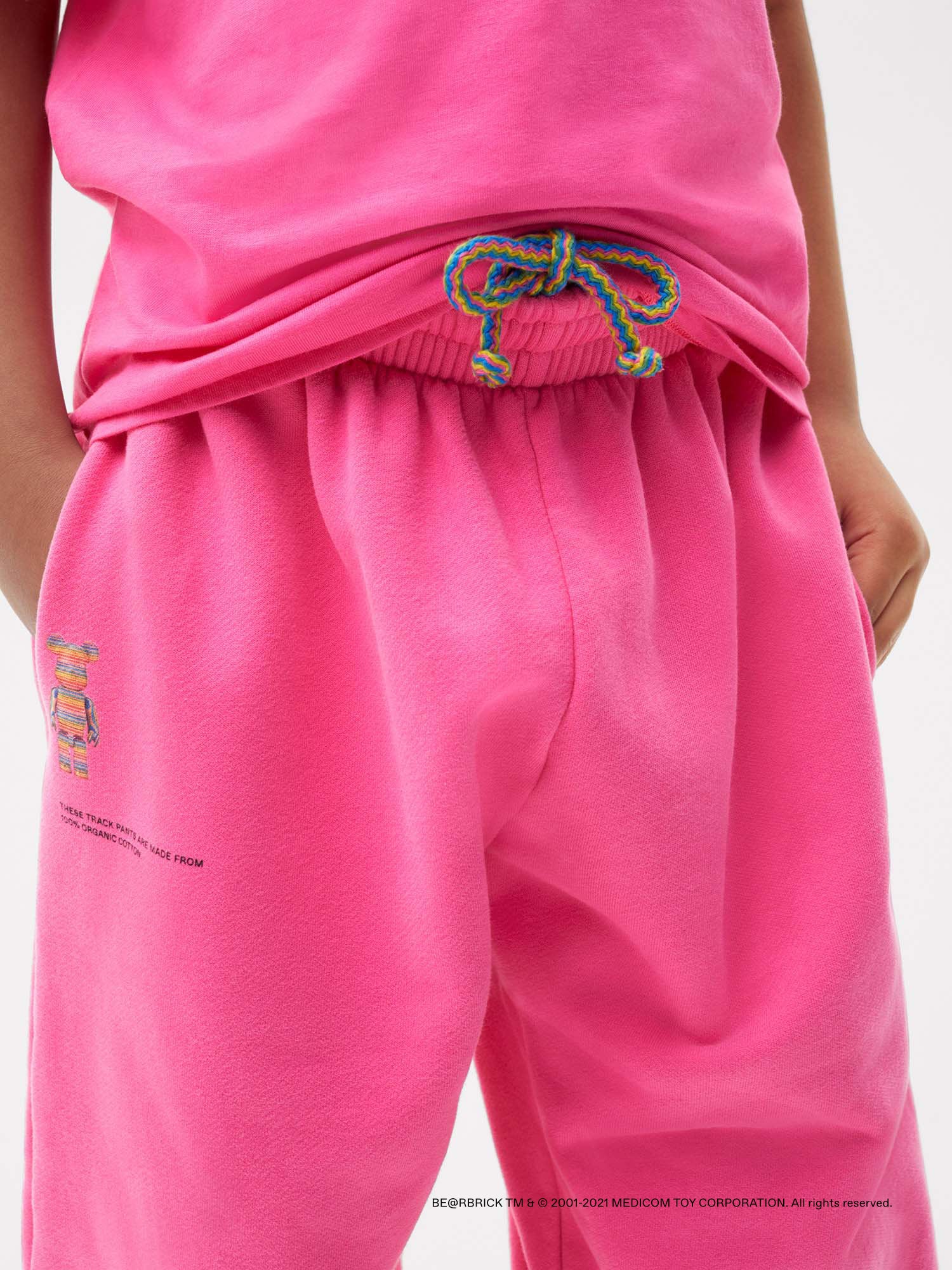 Pangaia Haroshi Bearbrick Heavyweight Organic Cotton Track Pants Flamingo Pink Kids