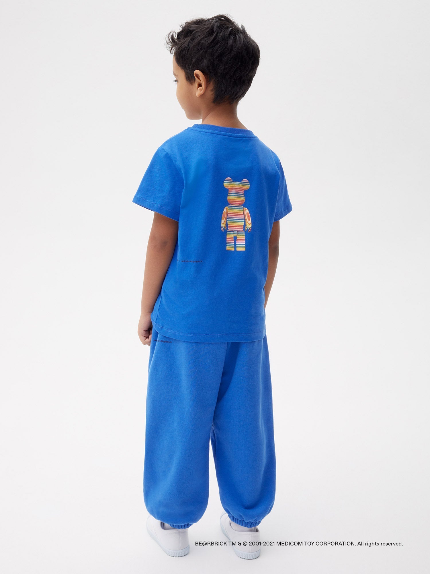 Pangaia Haroshi Bearbrick Organic Cotton T Shirt Cobalt Blue Kids