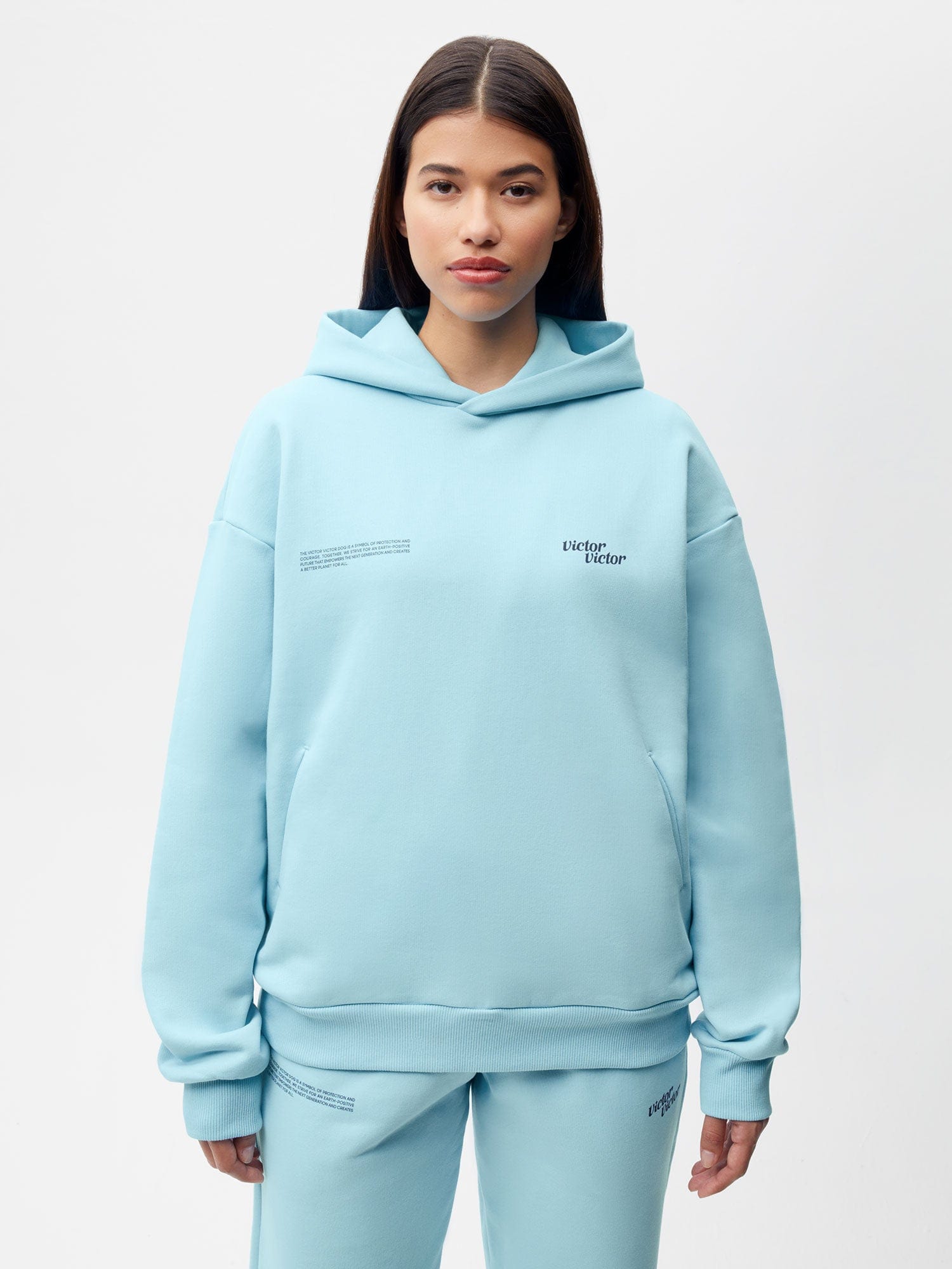 Pangaia X Victor Victor Signature Hoodie - Celestial Blue