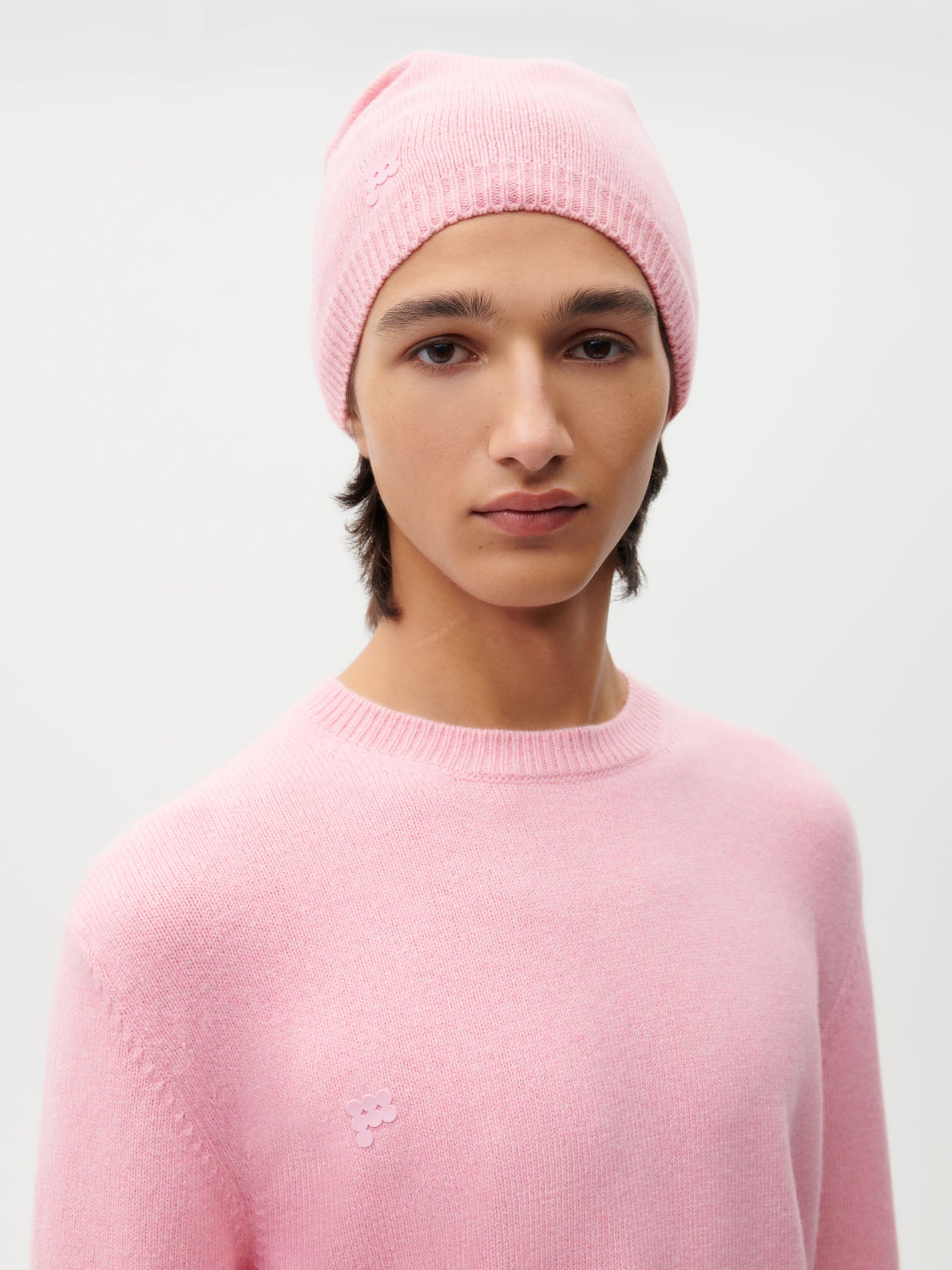 Pink Clay Foldover Beanie