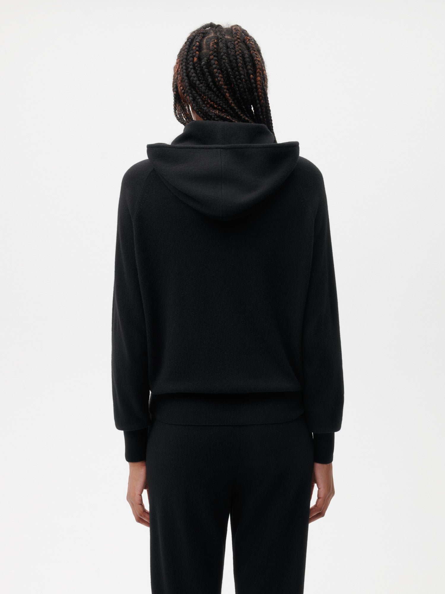 Recycled Cashmere Hoodie—black female