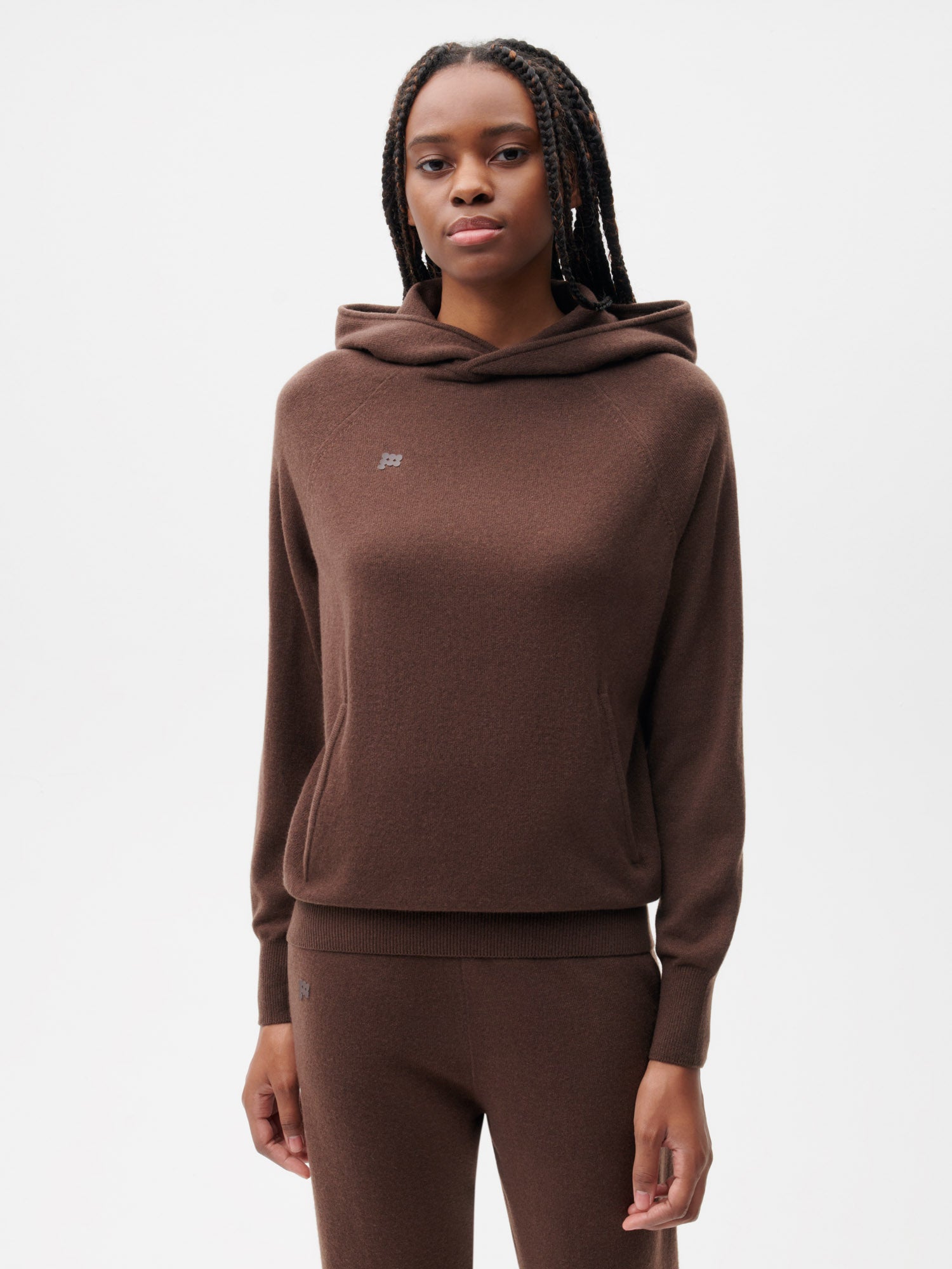 Sale Recycled Cashmere Hoodie - Chestnut Brown - Pangaia