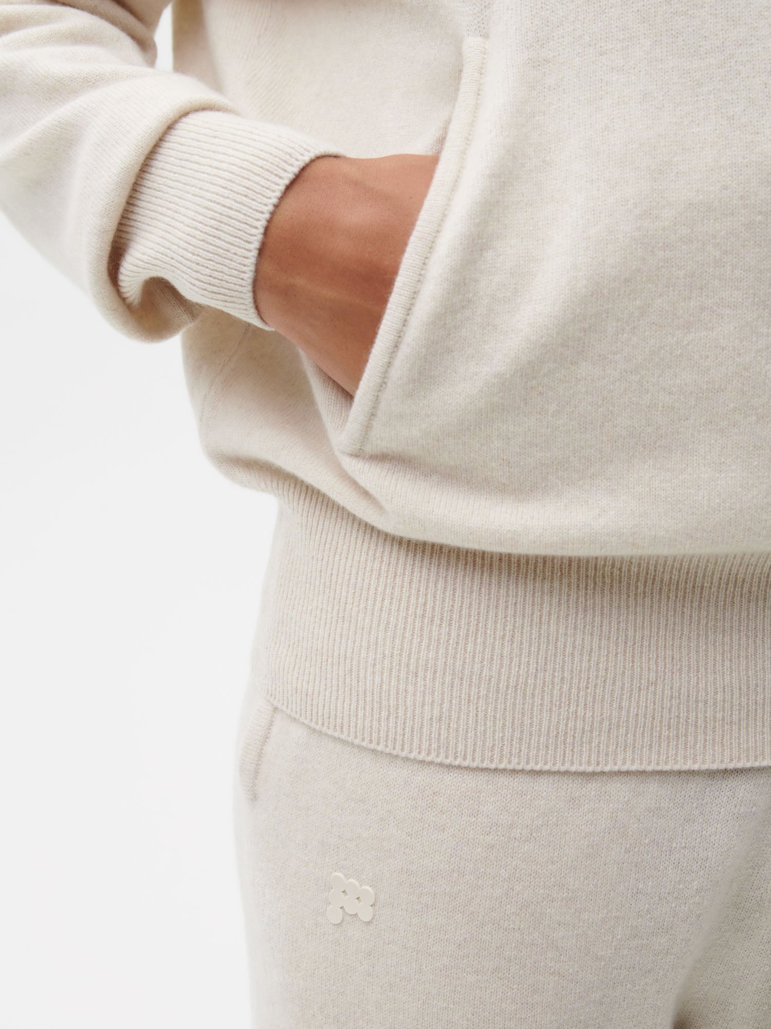Recycled Cashmere Hoodie—oatmeal female