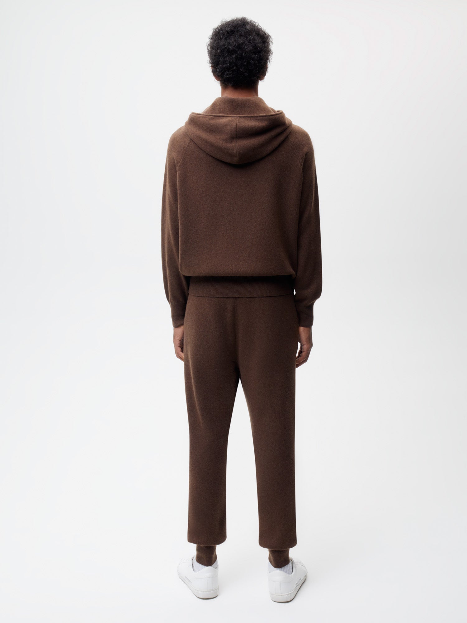 Recycled Cashmere Track Pants—chestnut brown male