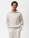 Recycled Cashmere Half Zip—oatmeal male