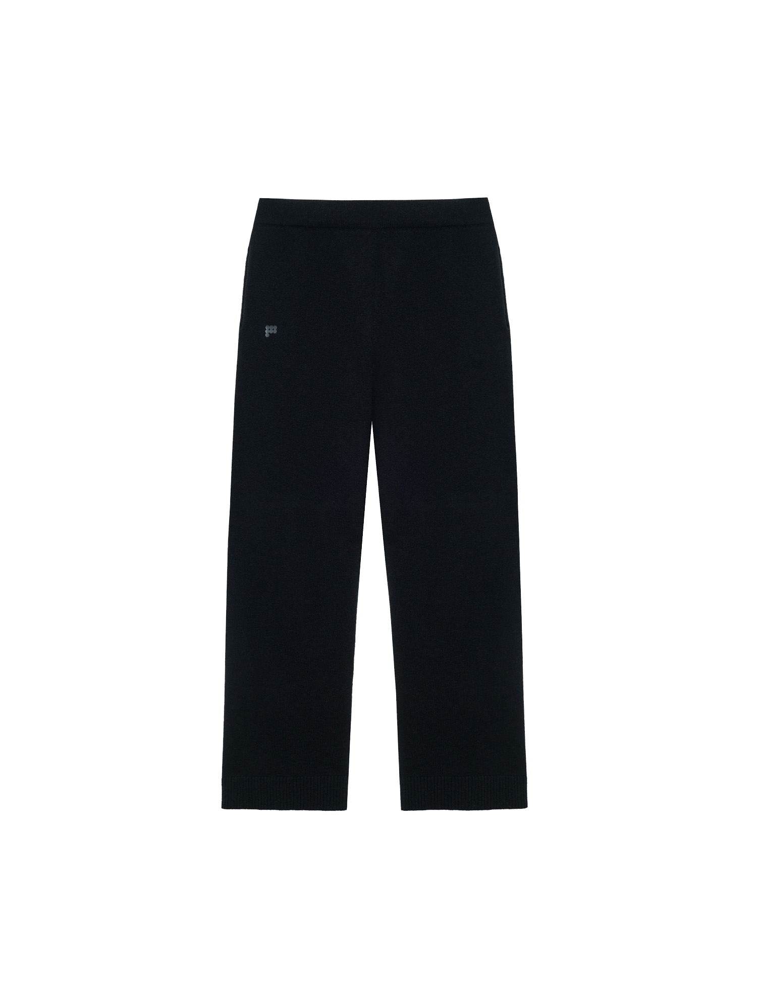 Archive black womens recycled cashmere knit loose track pants packshot