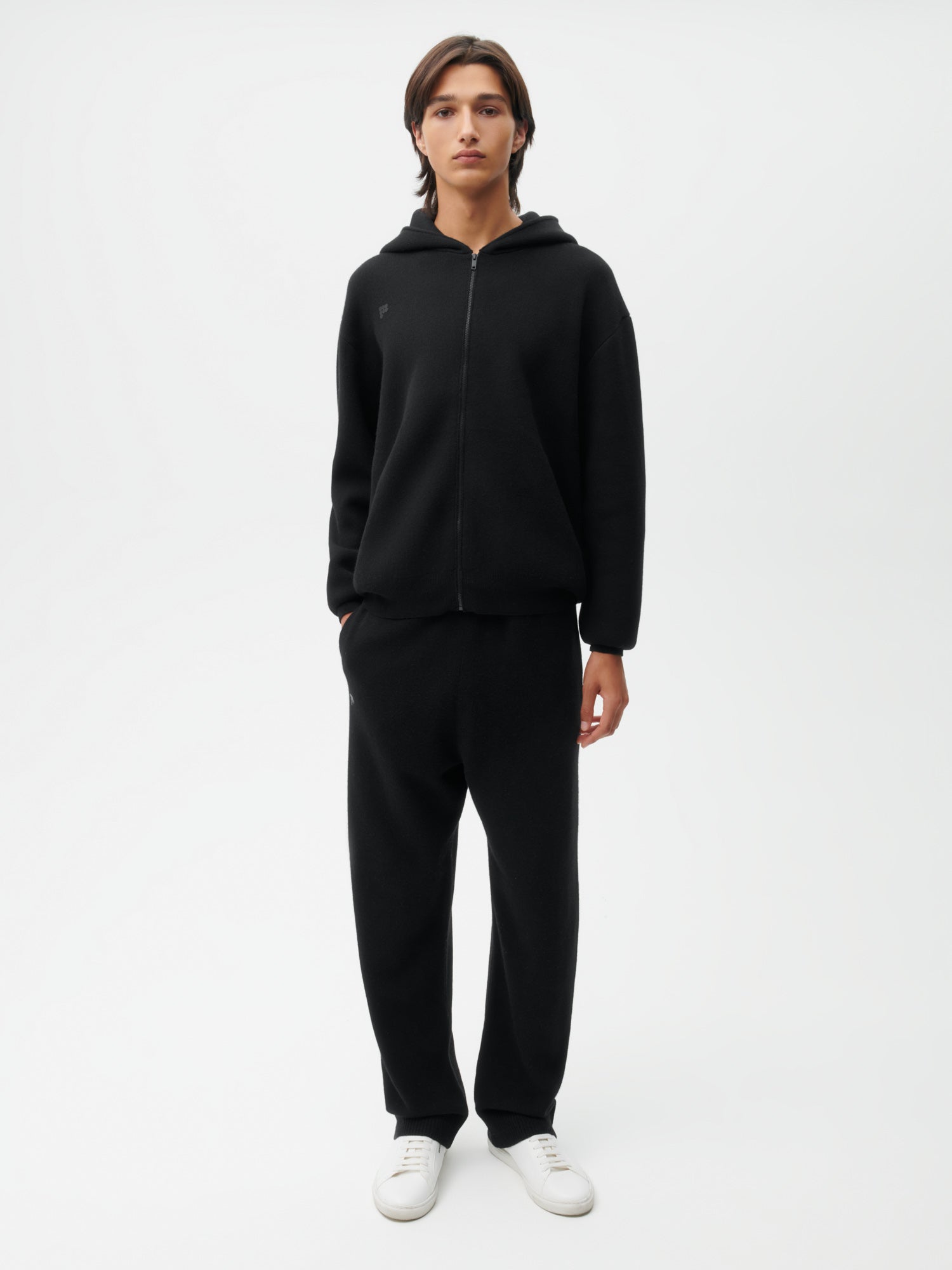 Recycled Cashmere Track Pants—oatmeal