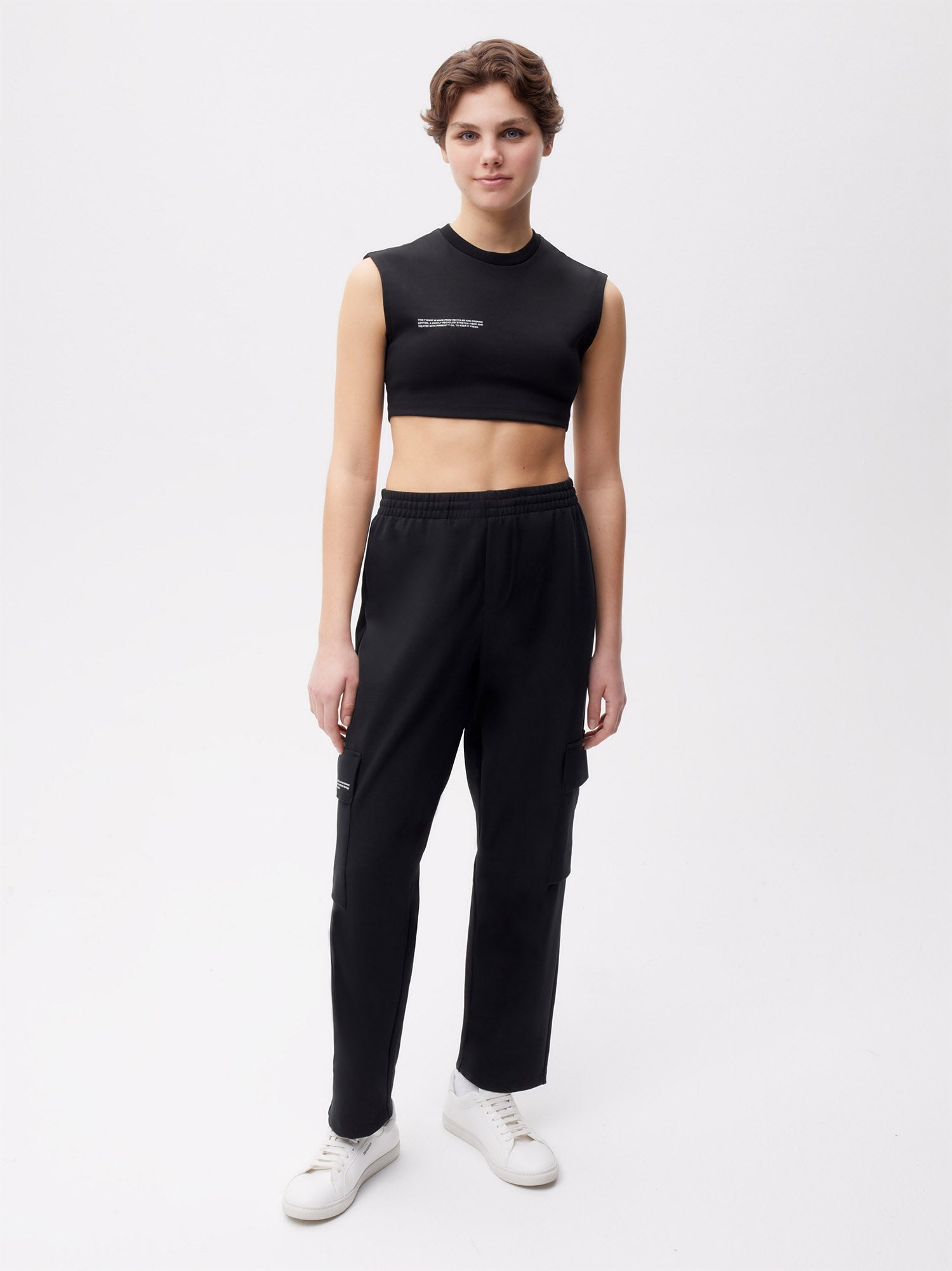 Recycled Cotton Cargo Pants Black Female