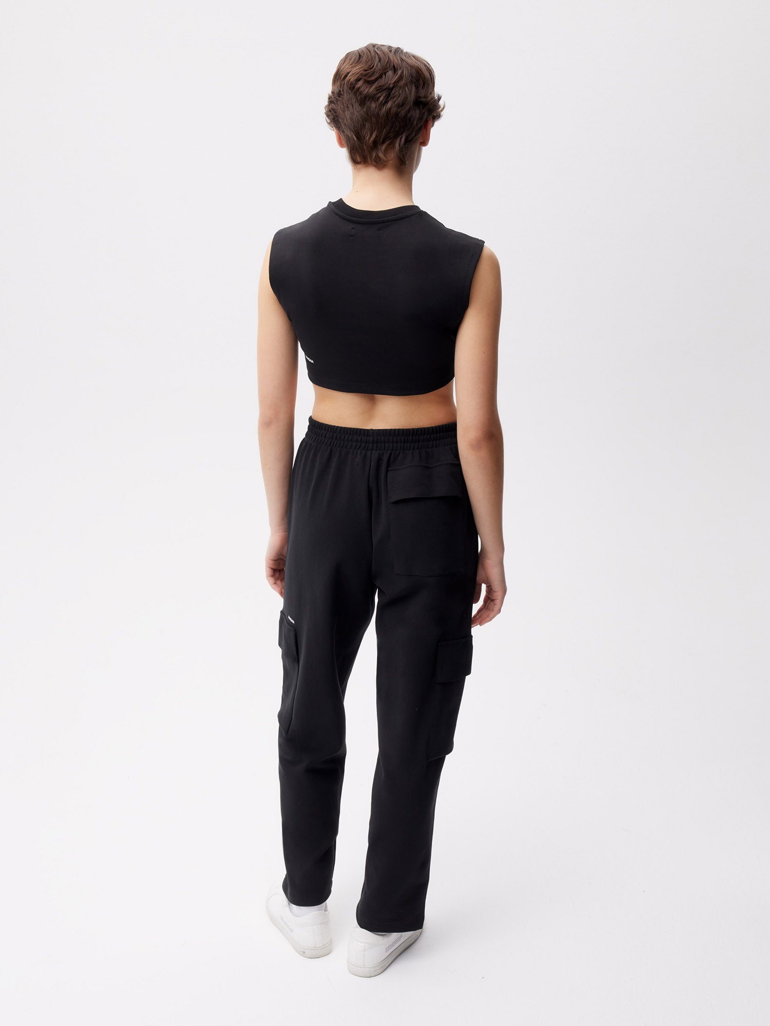 Recycled Cotton Cargo Pants Black Female
