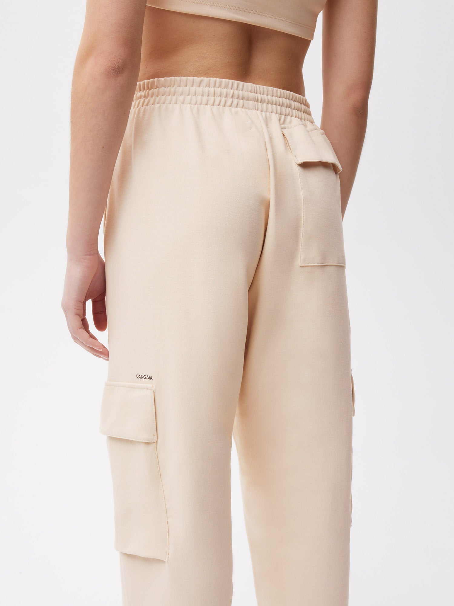 Recycled Cotton Jersey Cargo Pants—sand