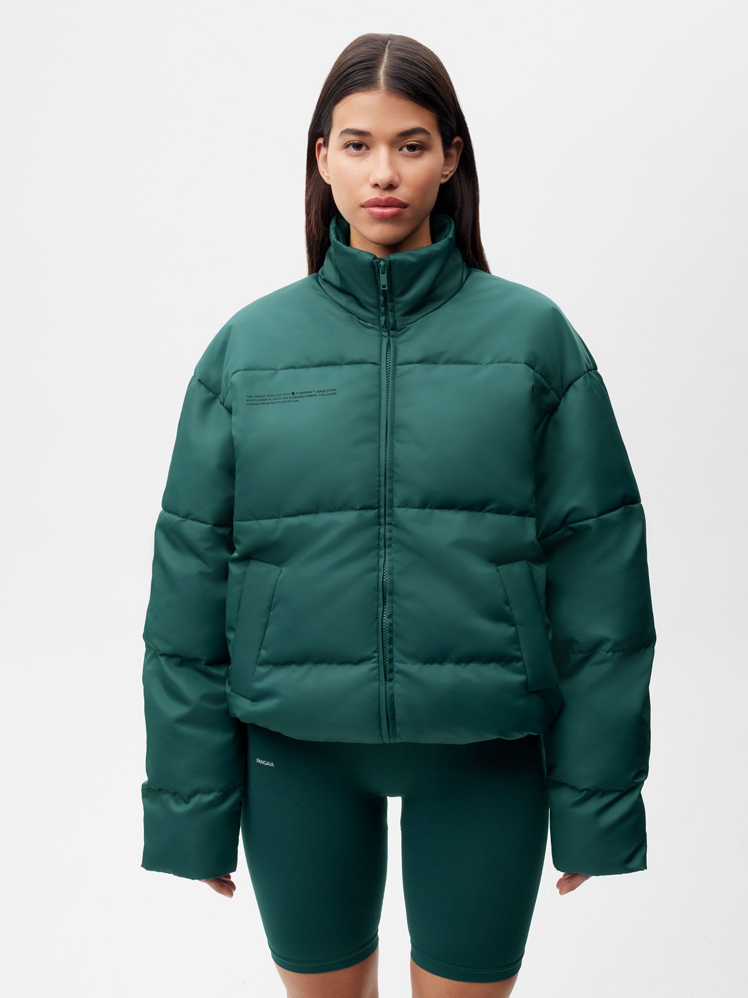 Green puffer deals bomber jacket