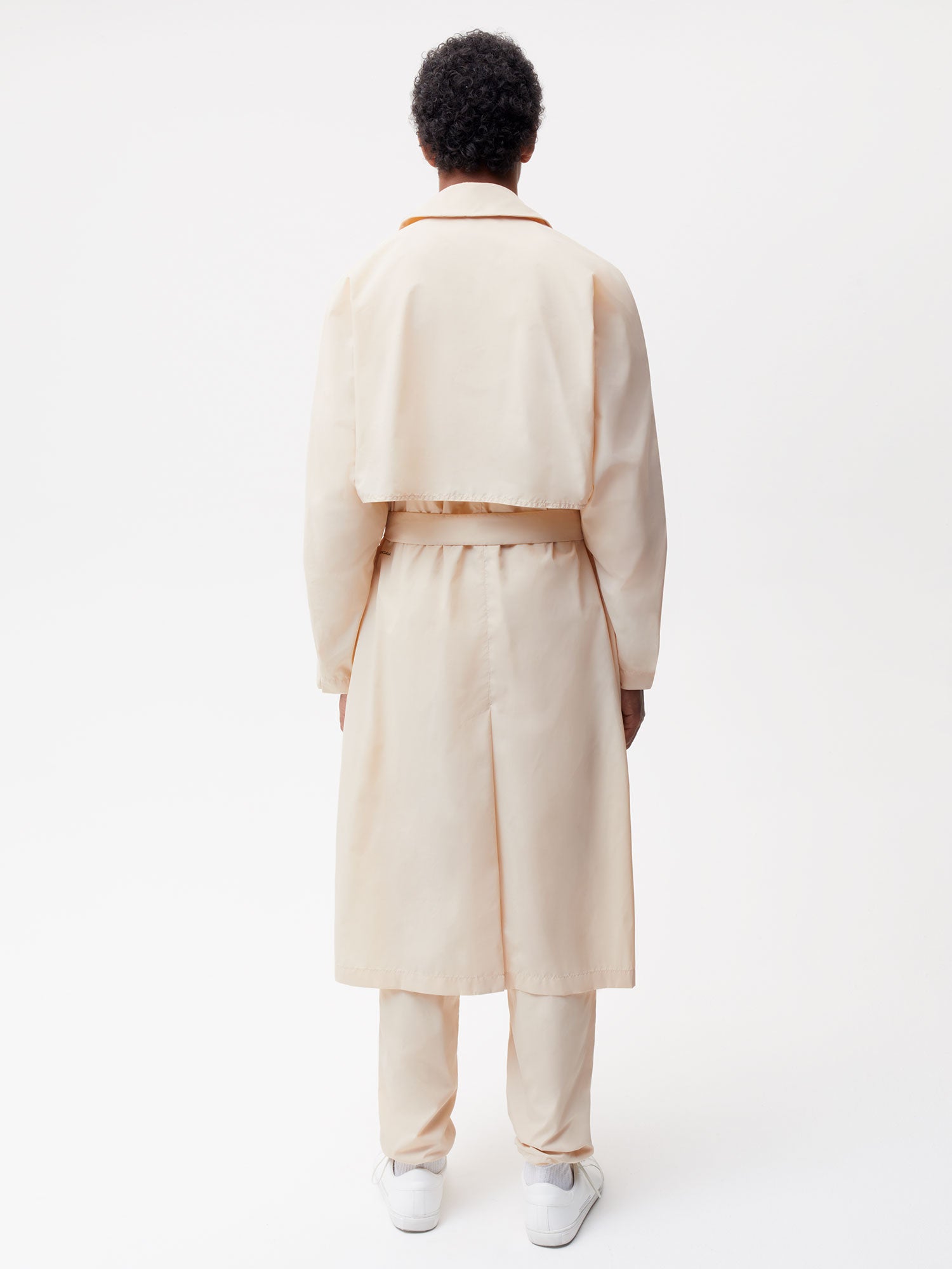 Recycled Nylon Trench Coat—sand male