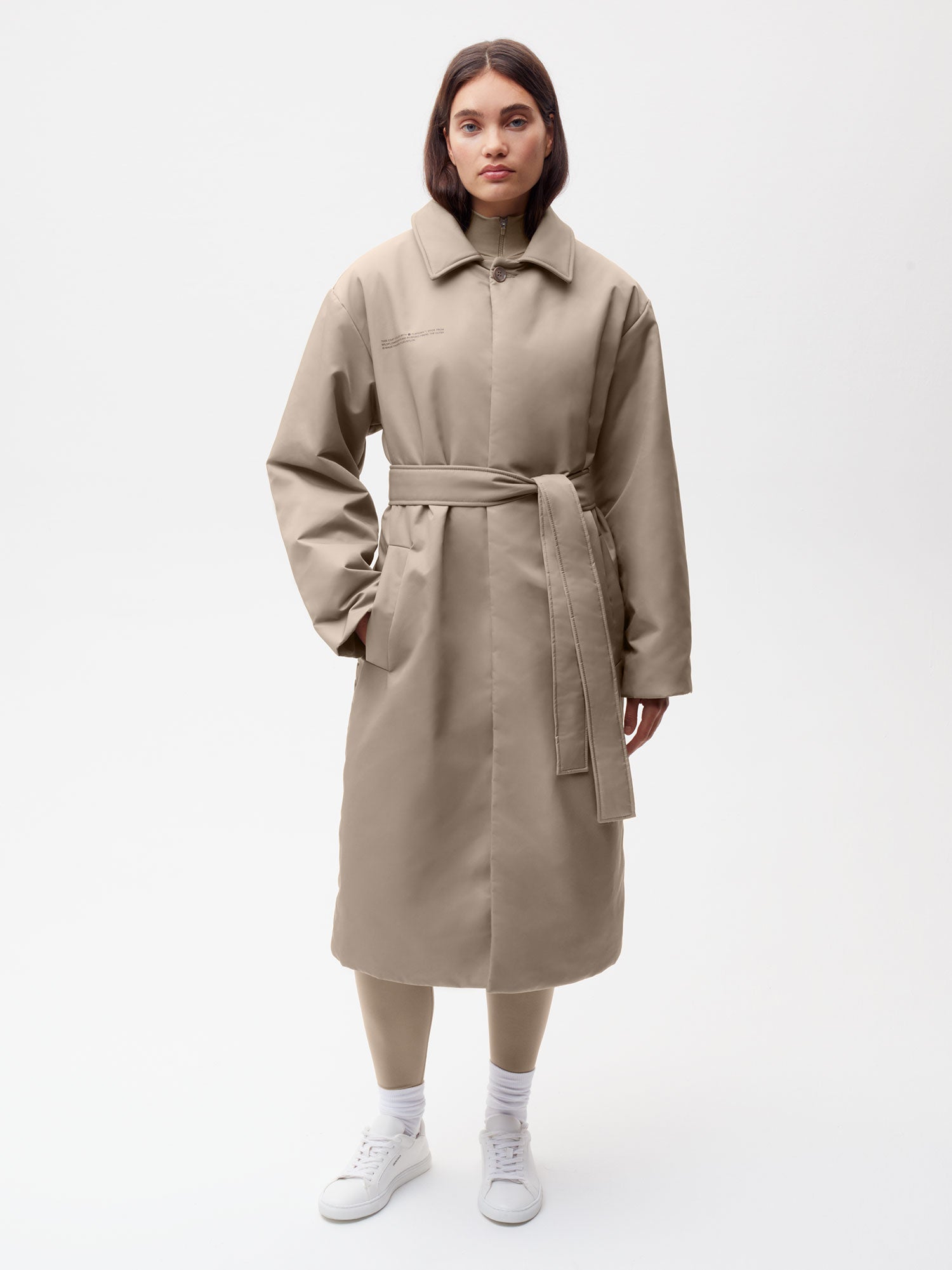 Flower-warmth Trench Coat - Taupe - Pangaia