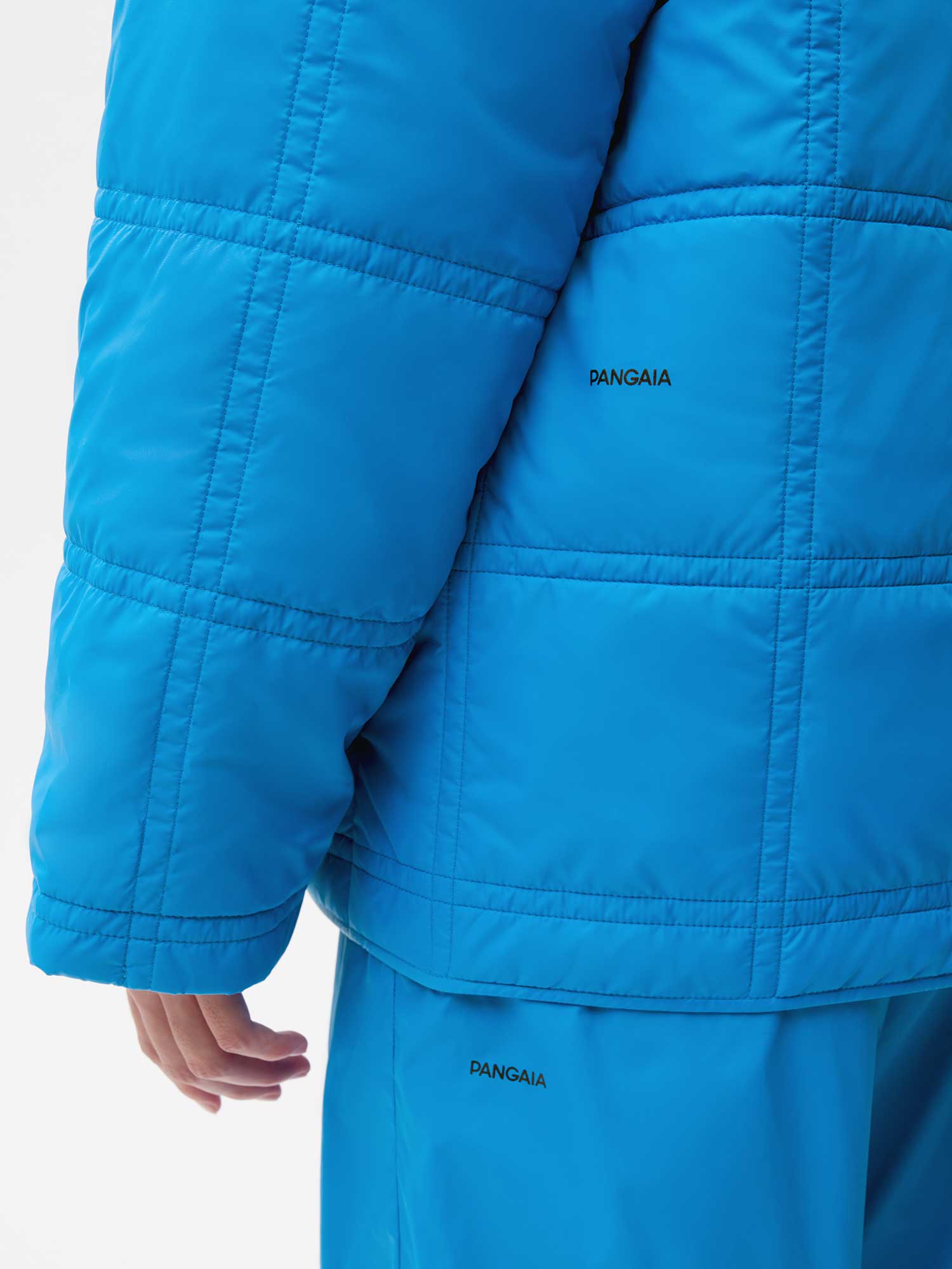 Flwrdwn™ Quilted Collarless Jacket - Cerulean Blue - Pangaia