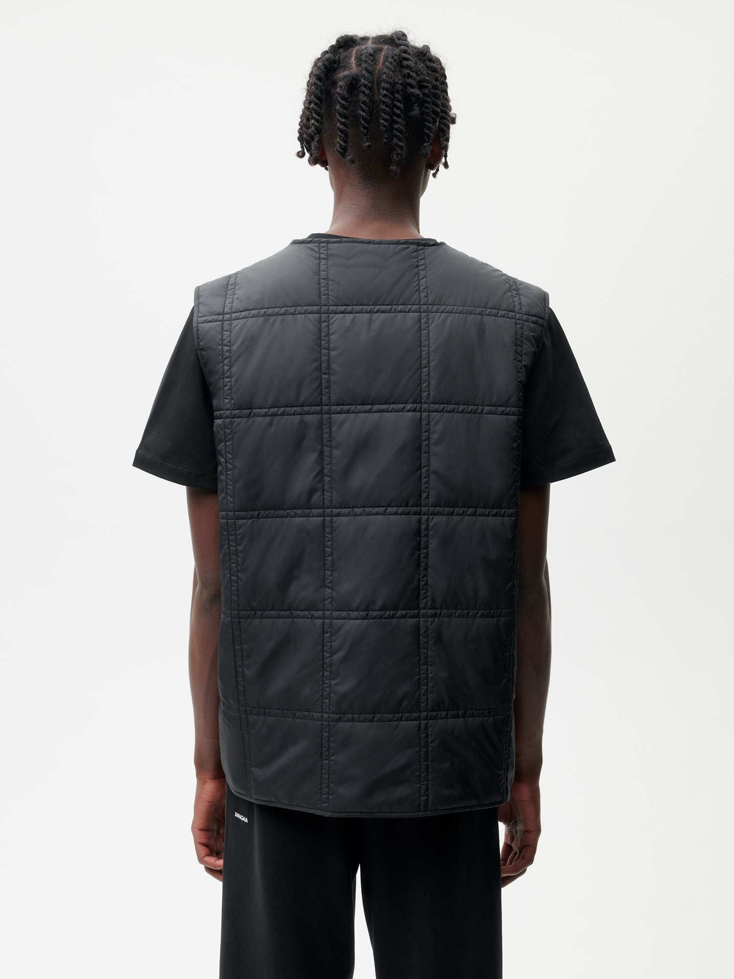 Recycled Nylon FLWRDWN Quilted Gilet—black male-2