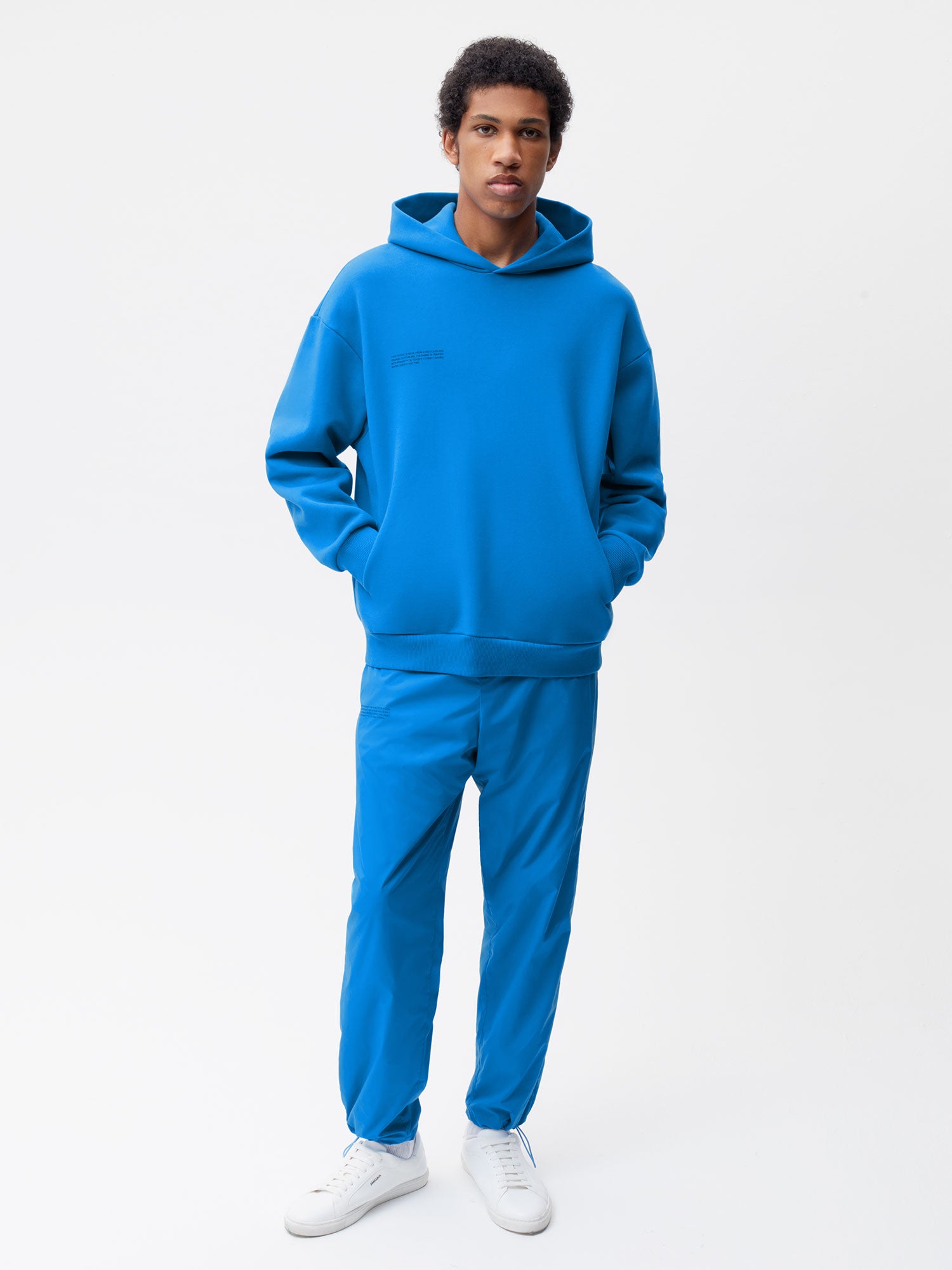 Recycled Nylon Track Pants—cerulean blue male
